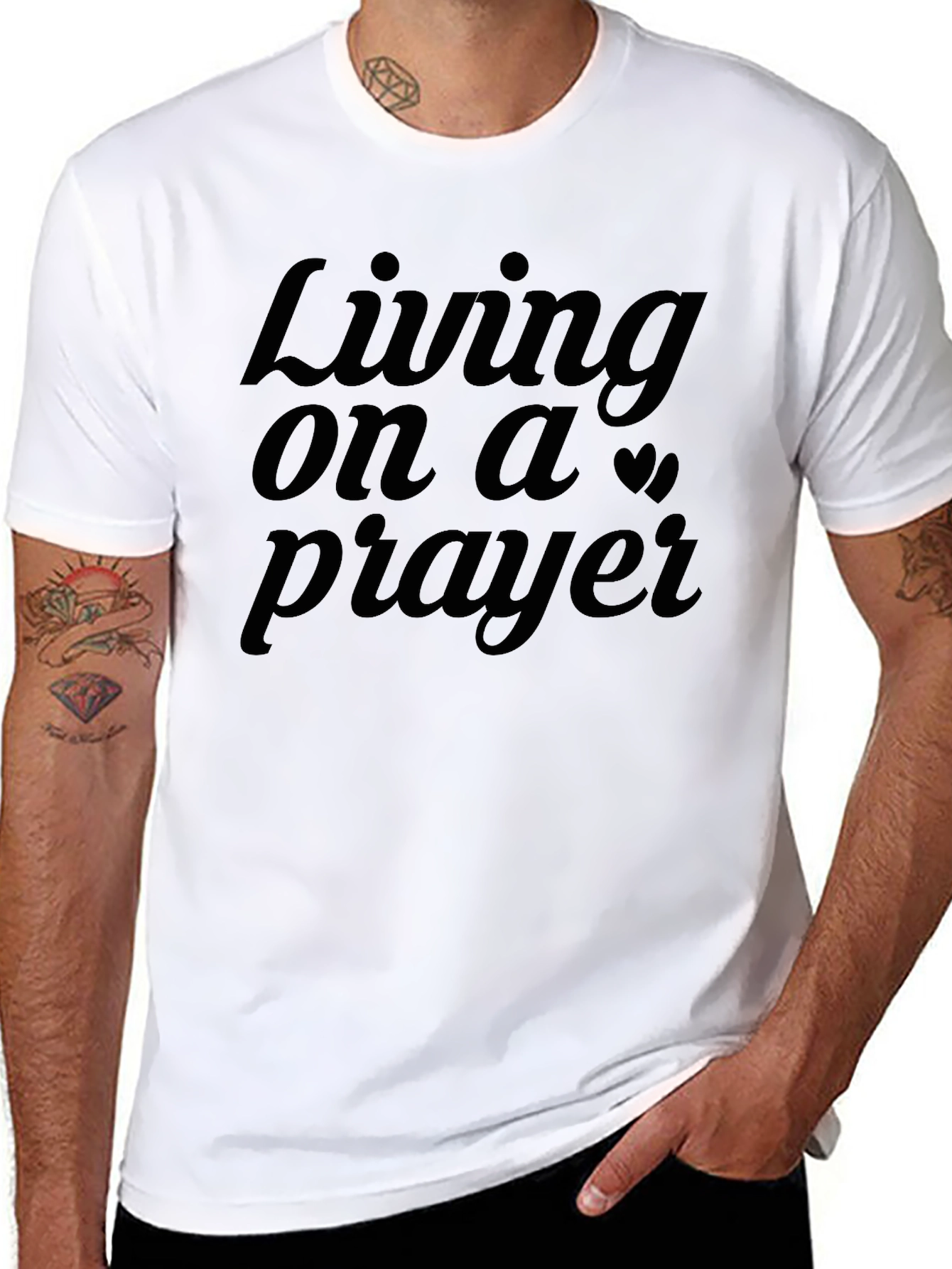 Living on a Prayer Black Graphic Tee