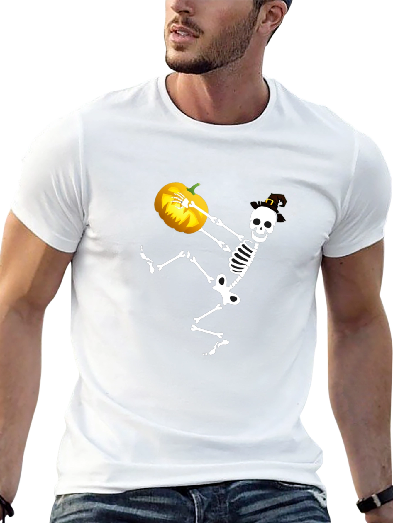 Halloween Skeleton Pumpkin T-Shirt
