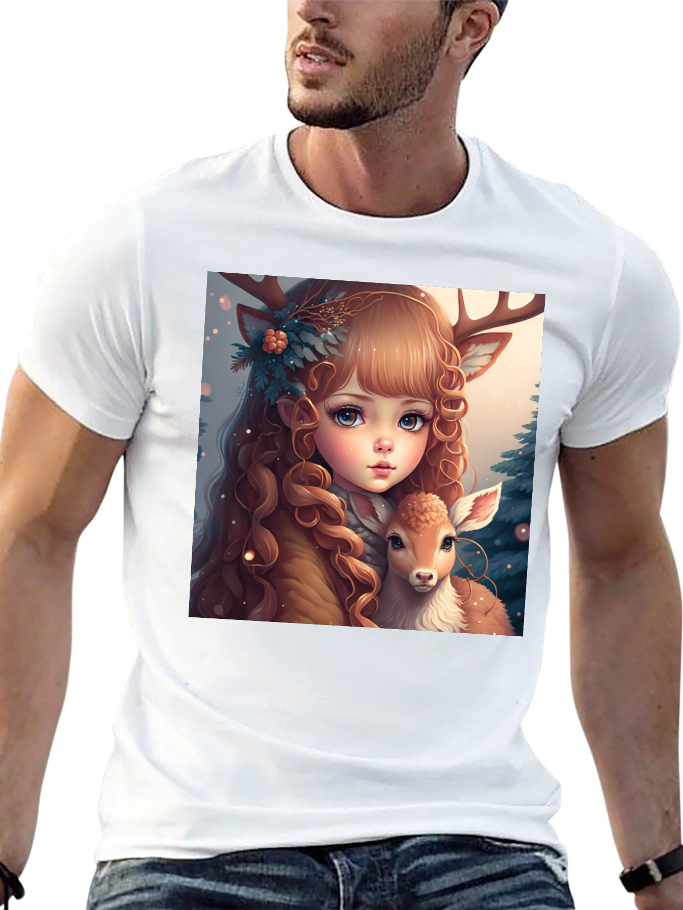 Deer Girl Graphic Tee - Whimsical Comfort