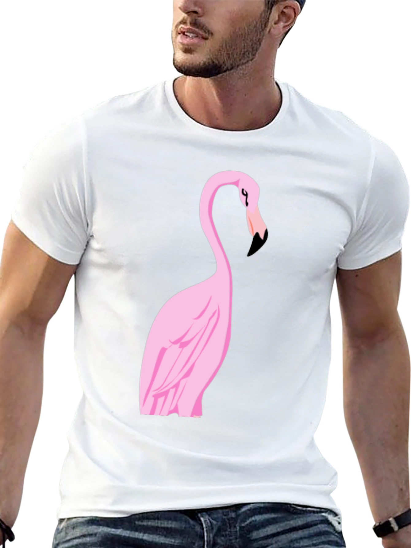 Flamingo Graphic Tee - Stylish Black Cotton Shirt