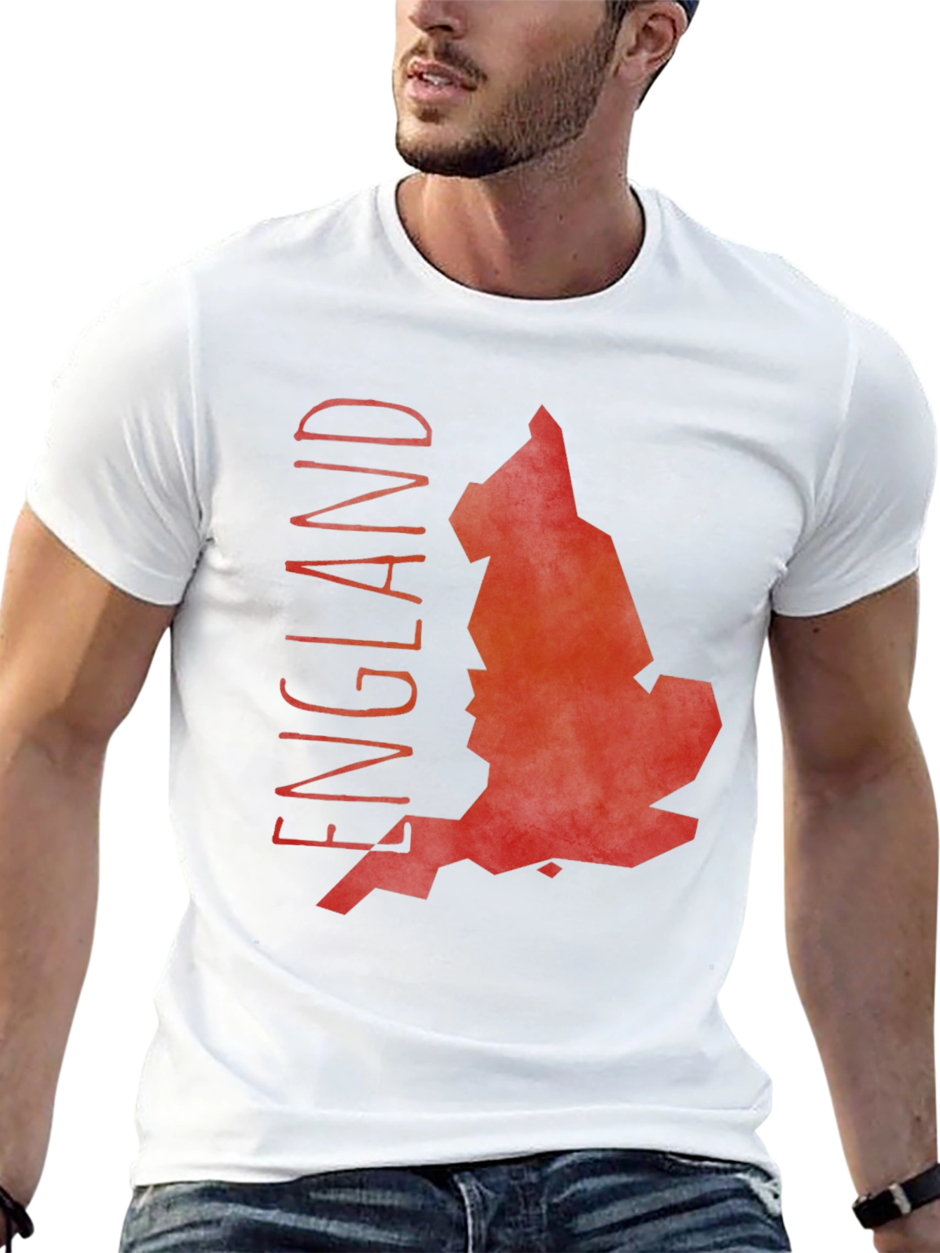 England Map Graphic Tee - Black Cotton T-Shirt