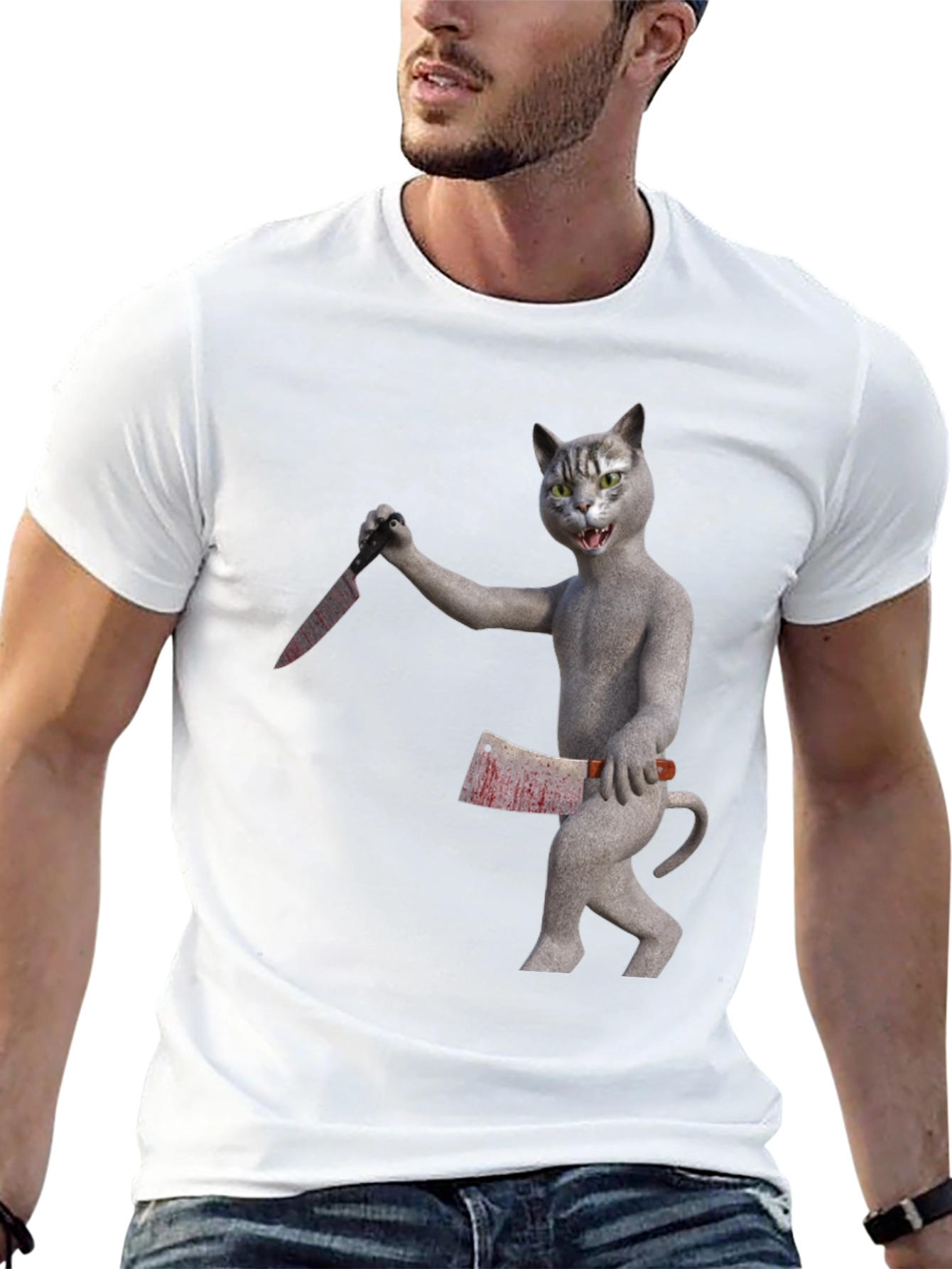 Killer Cat T-Shirt - Funny Graphic Tee