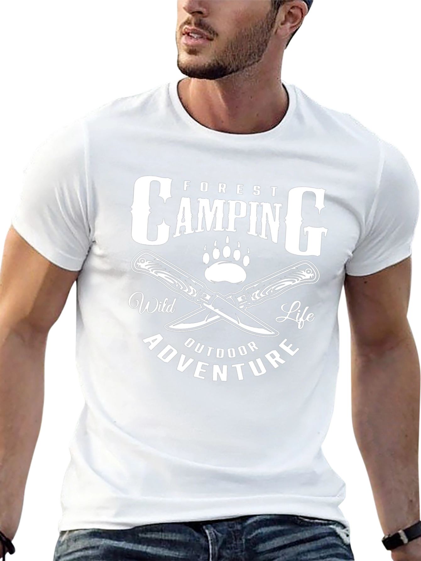 Camping Adventure Graphic T-Shirt - Black