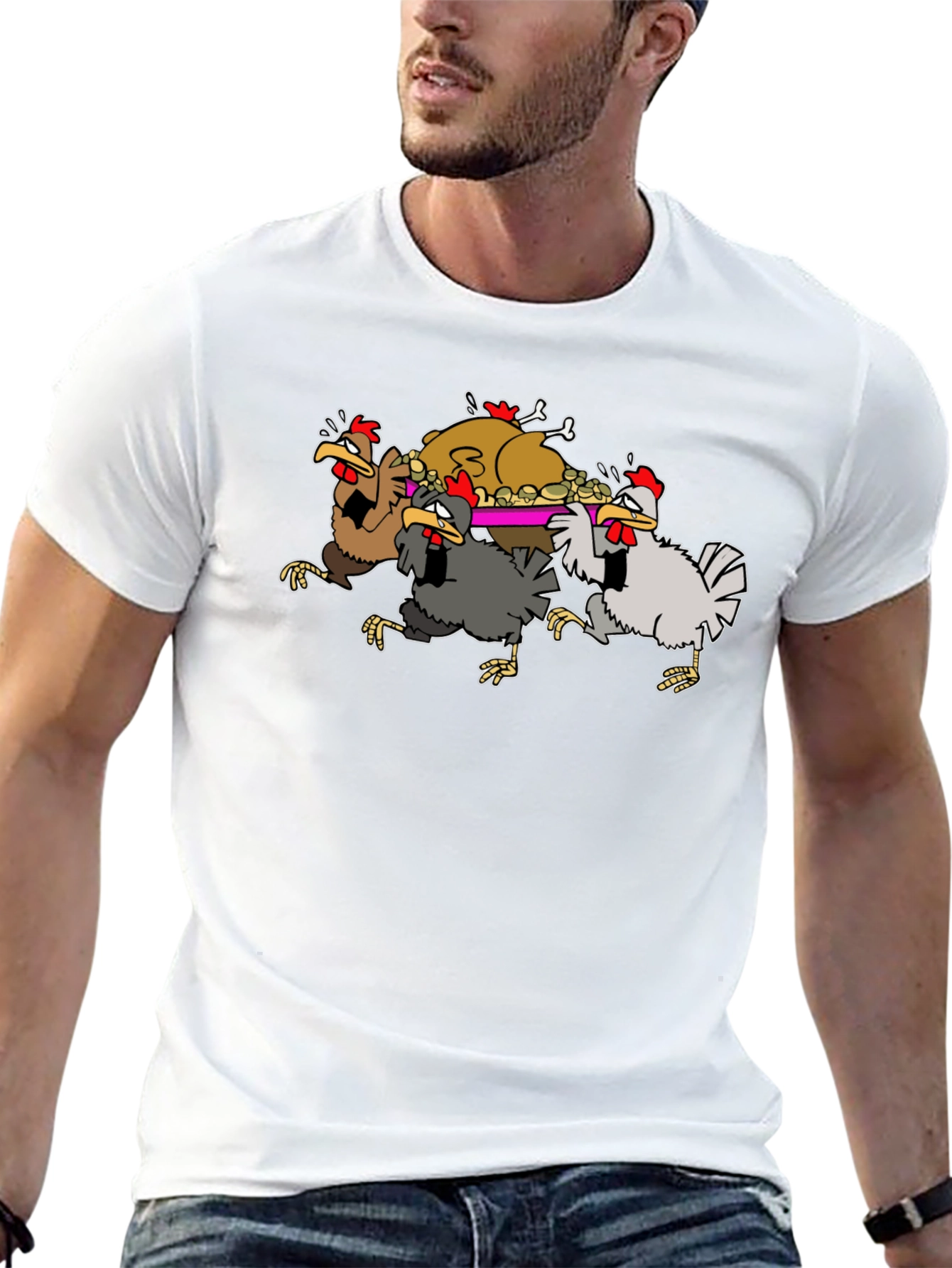 Funny Chickens Thanksgiving Feast T-Shirt