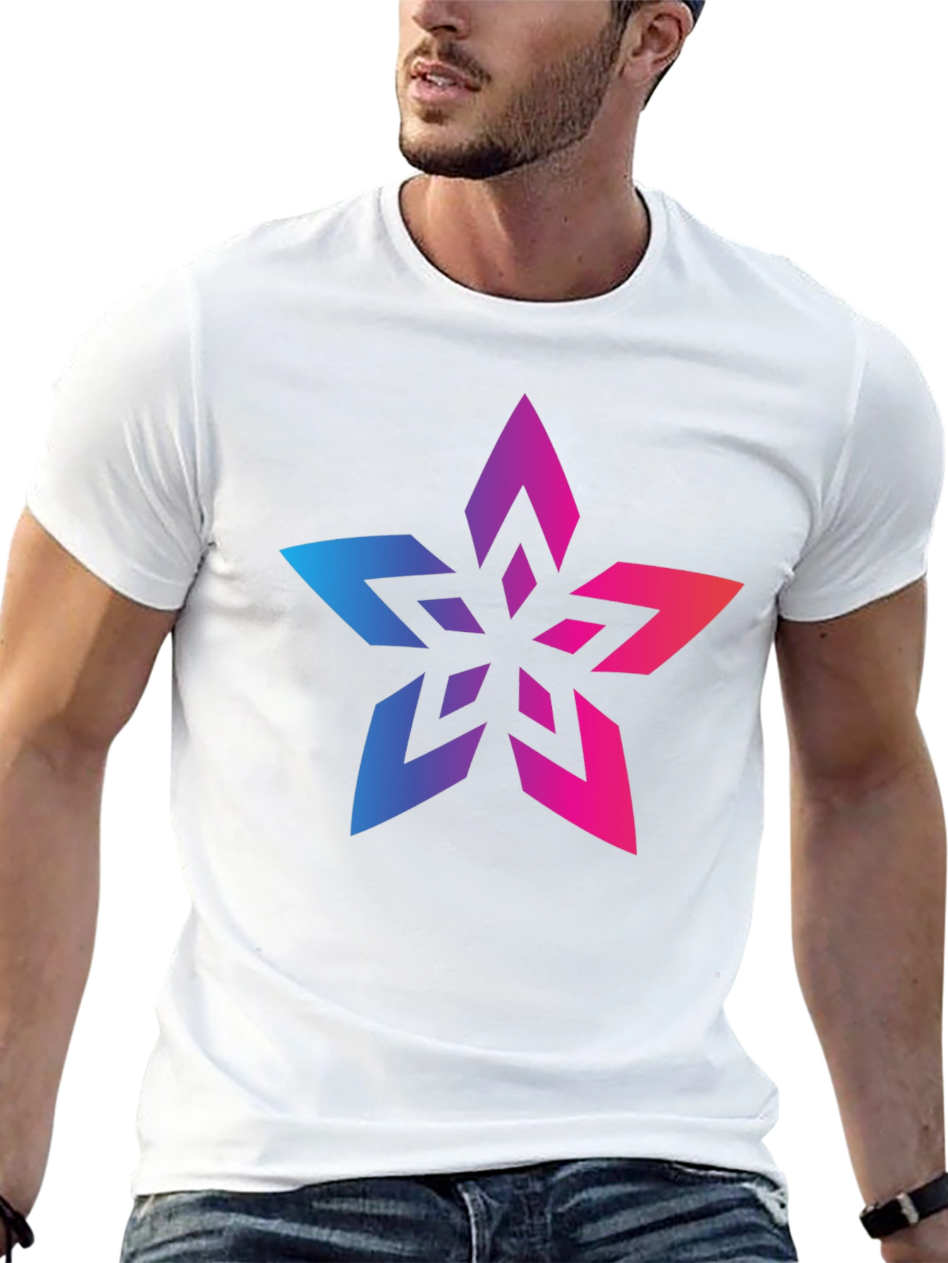 Gradient Star Black T-Shirt