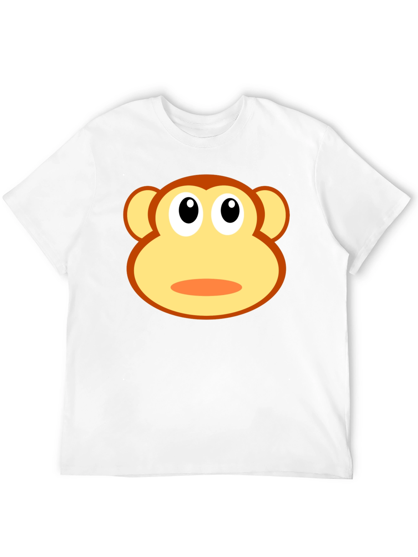 Funny Monkey Face Graphic T-Shirt - Black
