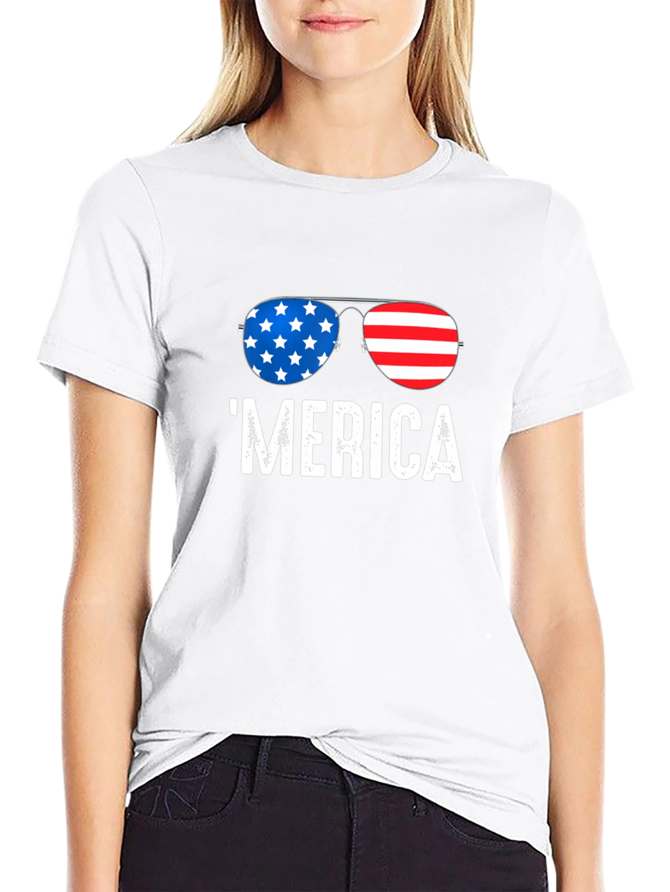 Patriotic Merica Sunglasses Graphic Tee