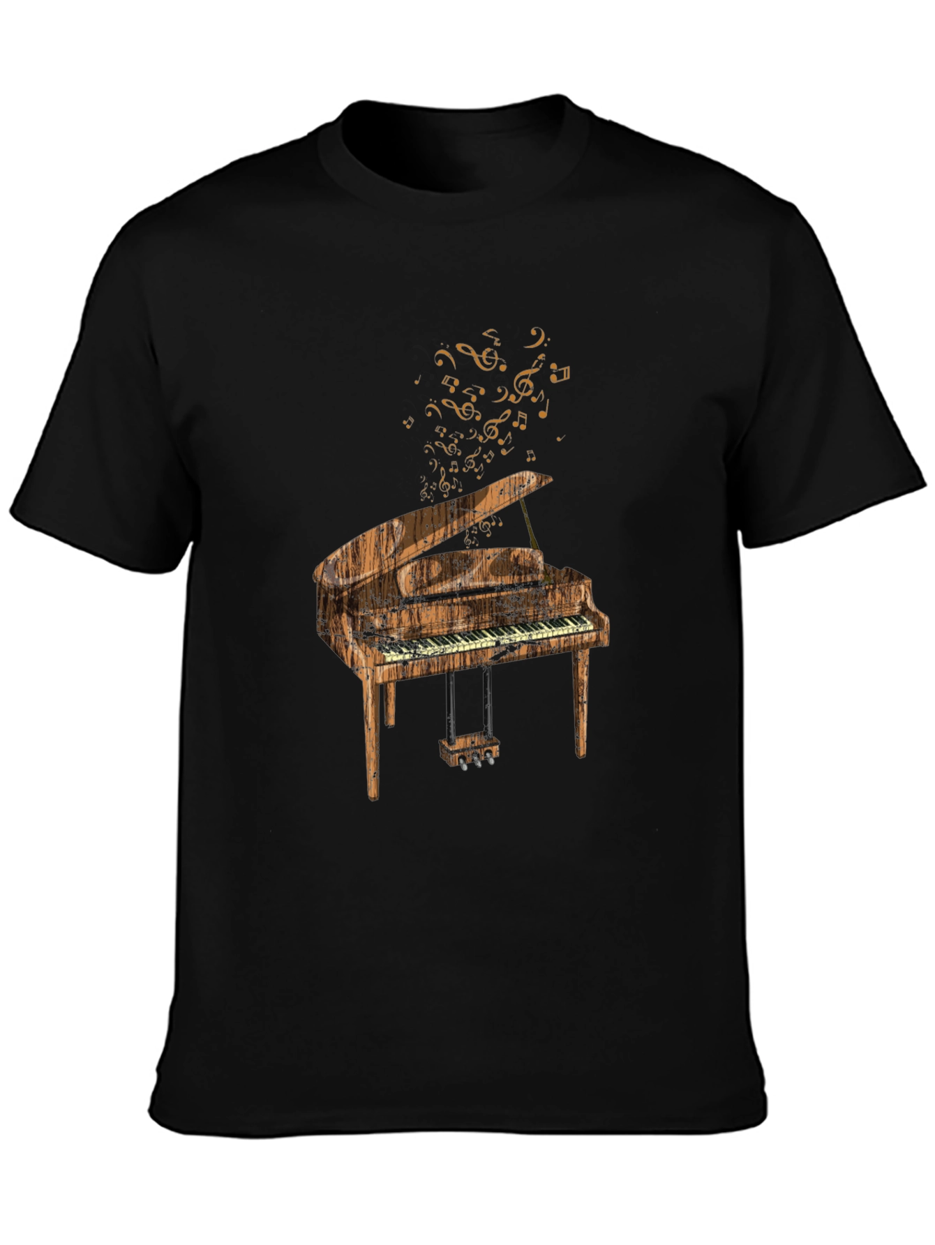 Piano Graphic Tee - Music Lovers Black T-Shirt