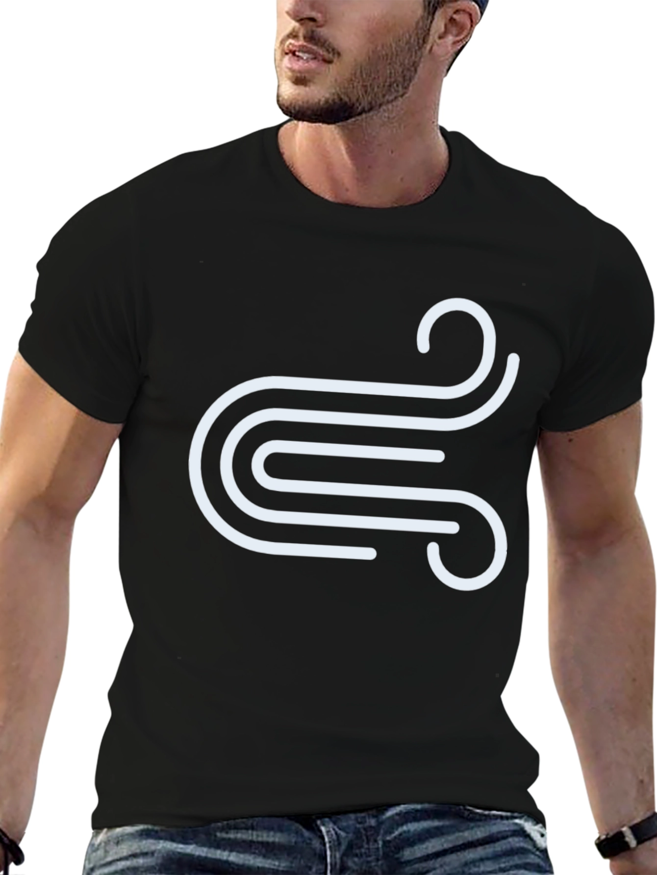 Abstract Swirl Graphic Tee - Stylish Mens T-Shirt