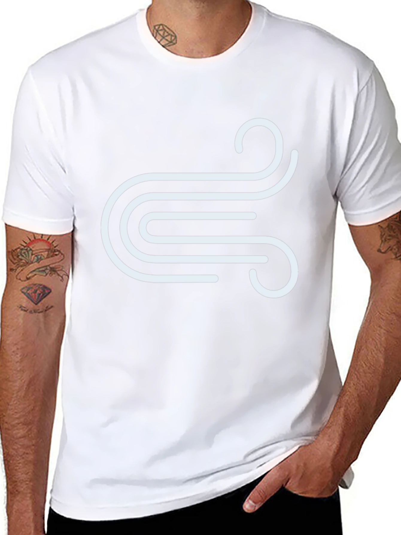 Abstract Swirl Graphic Tee - Stylish Mens T-Shirt