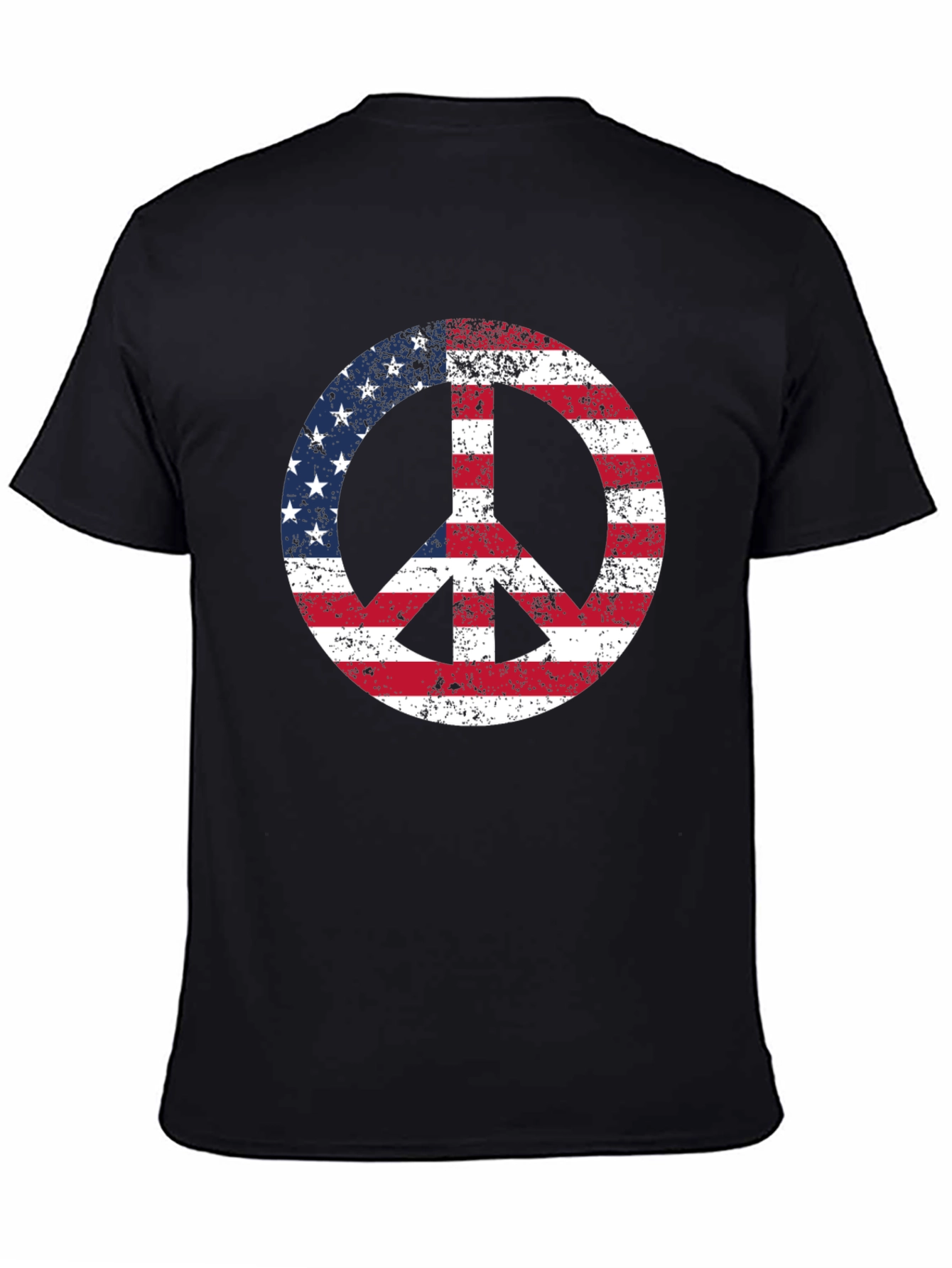 USA Flag Peace Sign Graphic T-Shirt