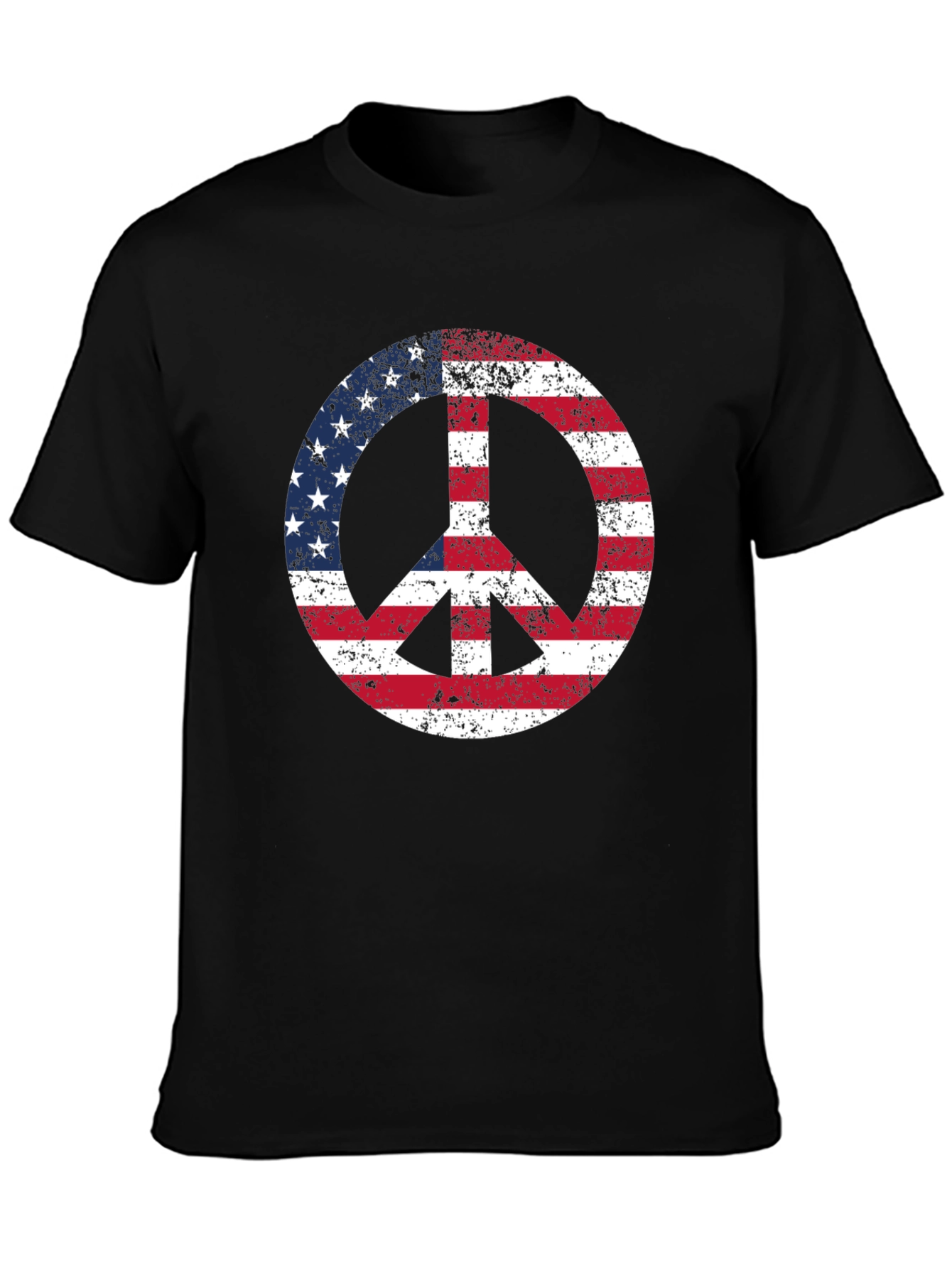 USA Flag Peace Sign Graphic T-Shirt