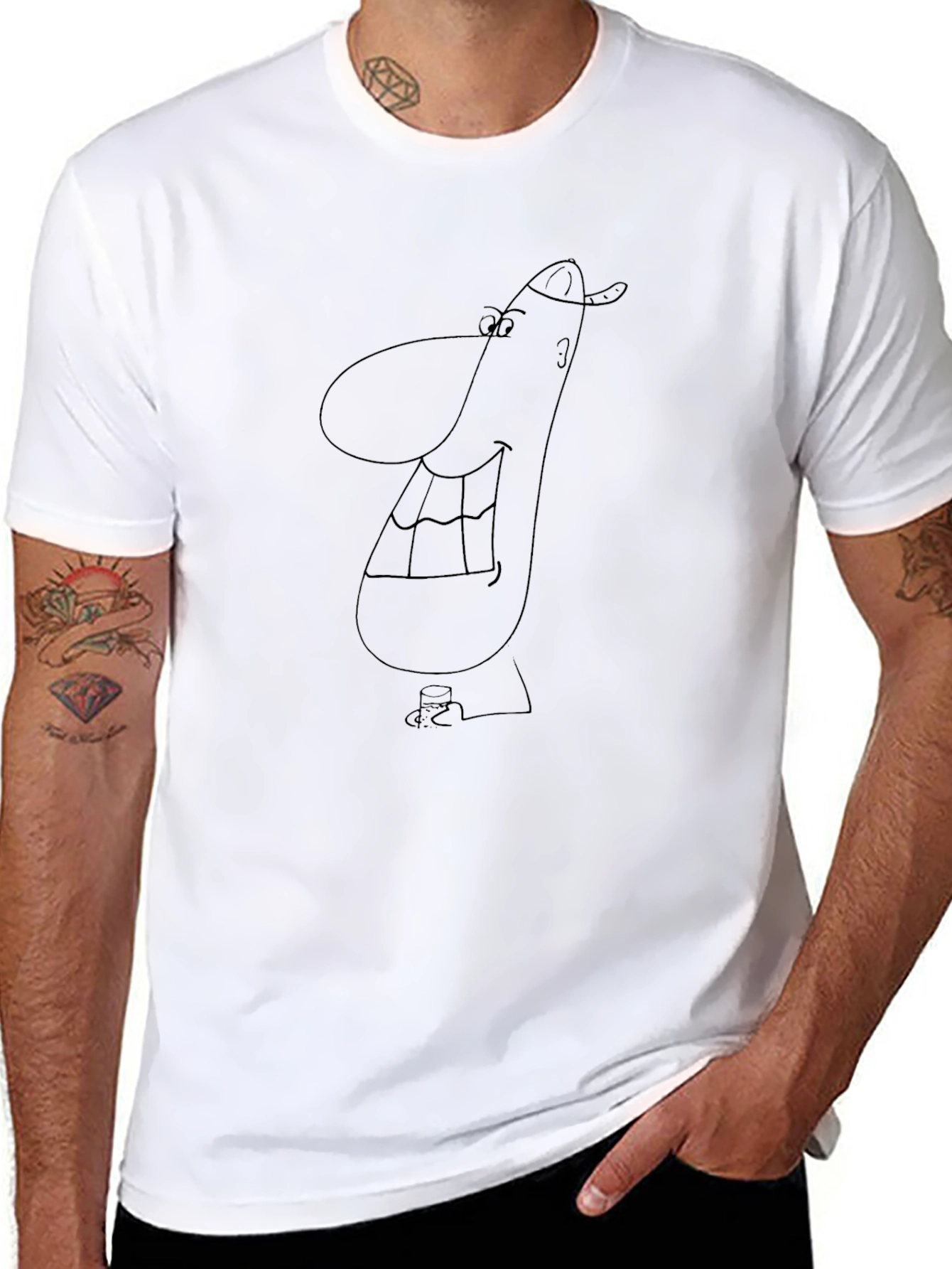 Funny Cartoon Black T-Shirt