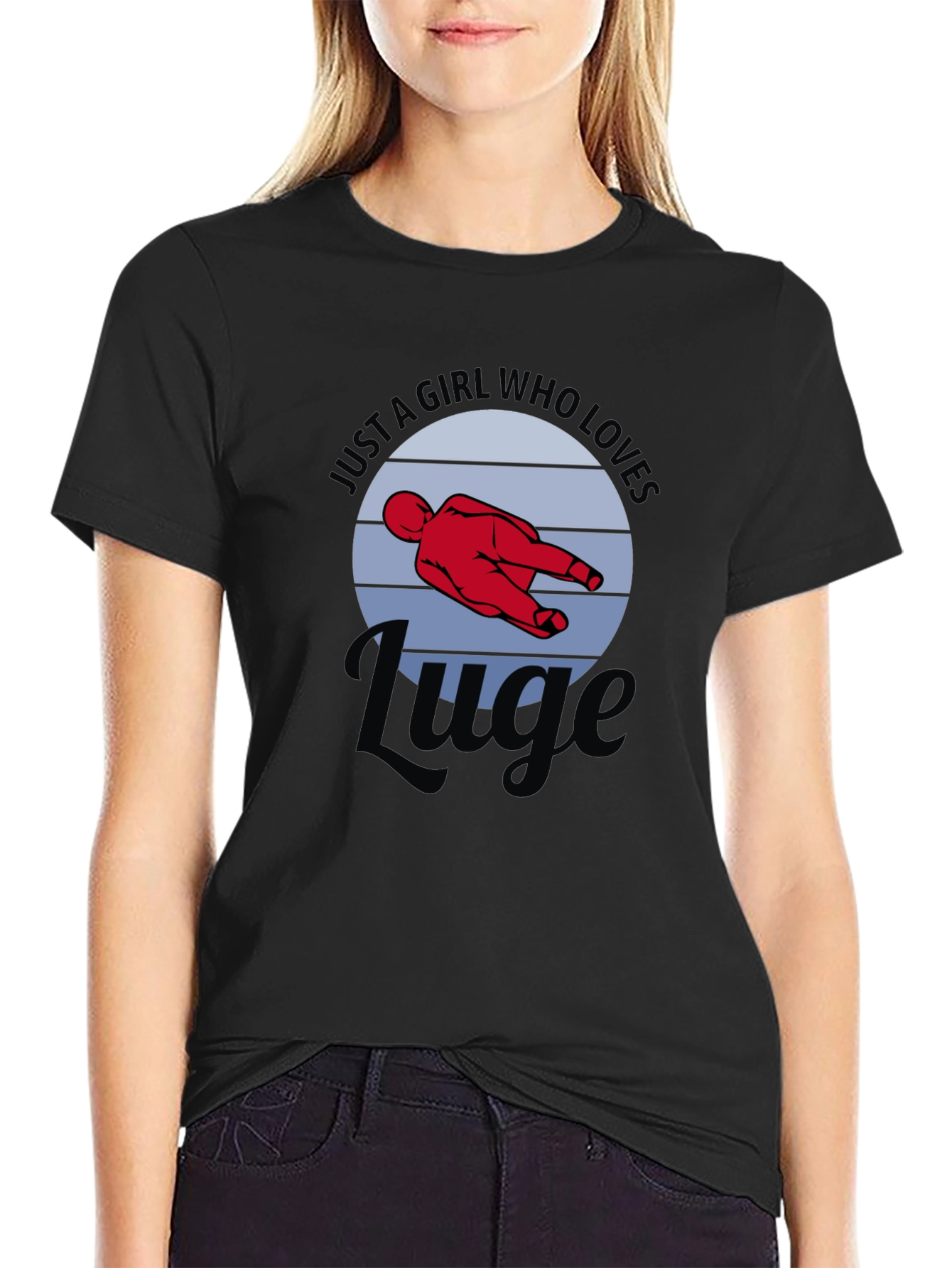 Girl Who Loves Luge Graphic Tee