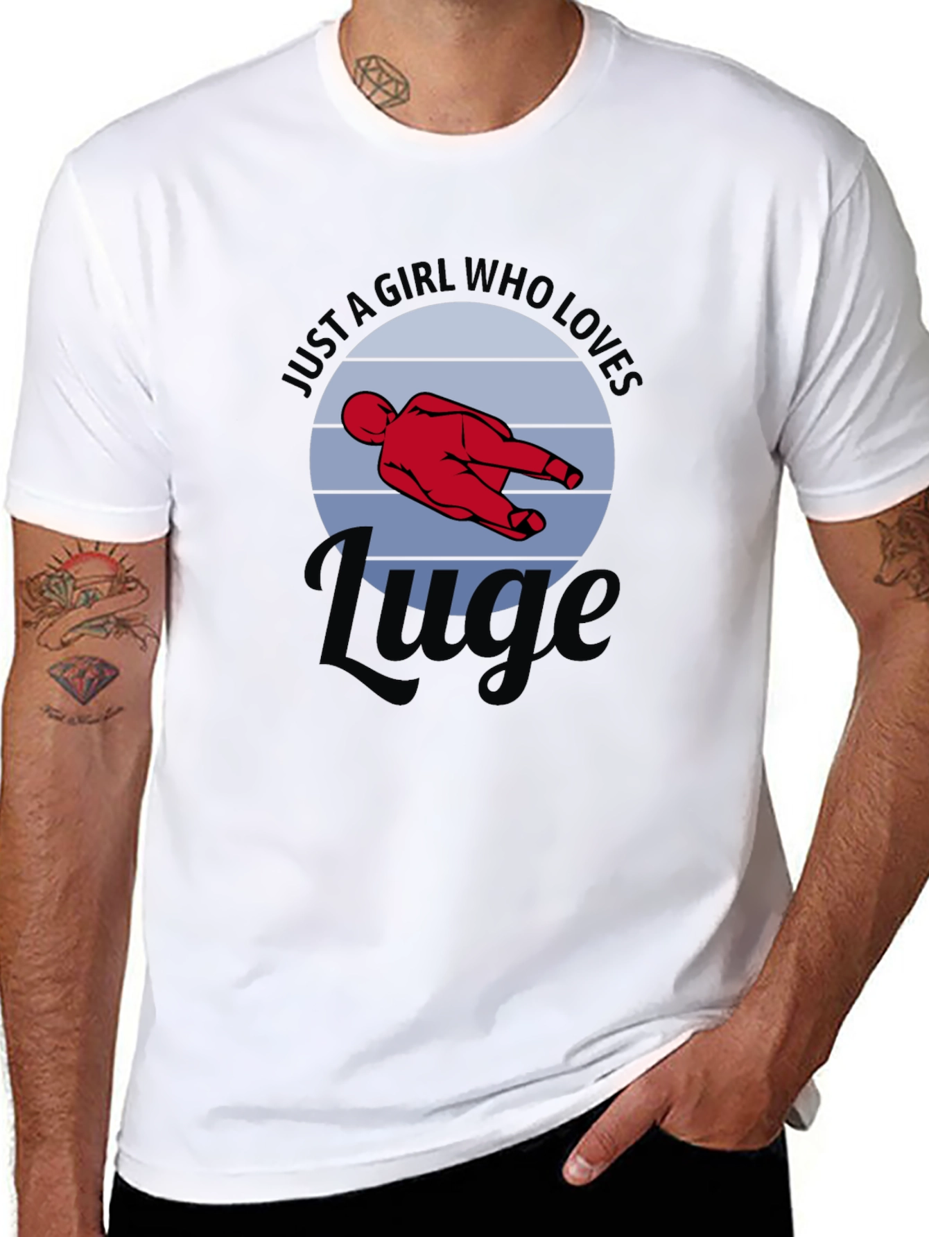 Girl Who Loves Luge Graphic Tee
