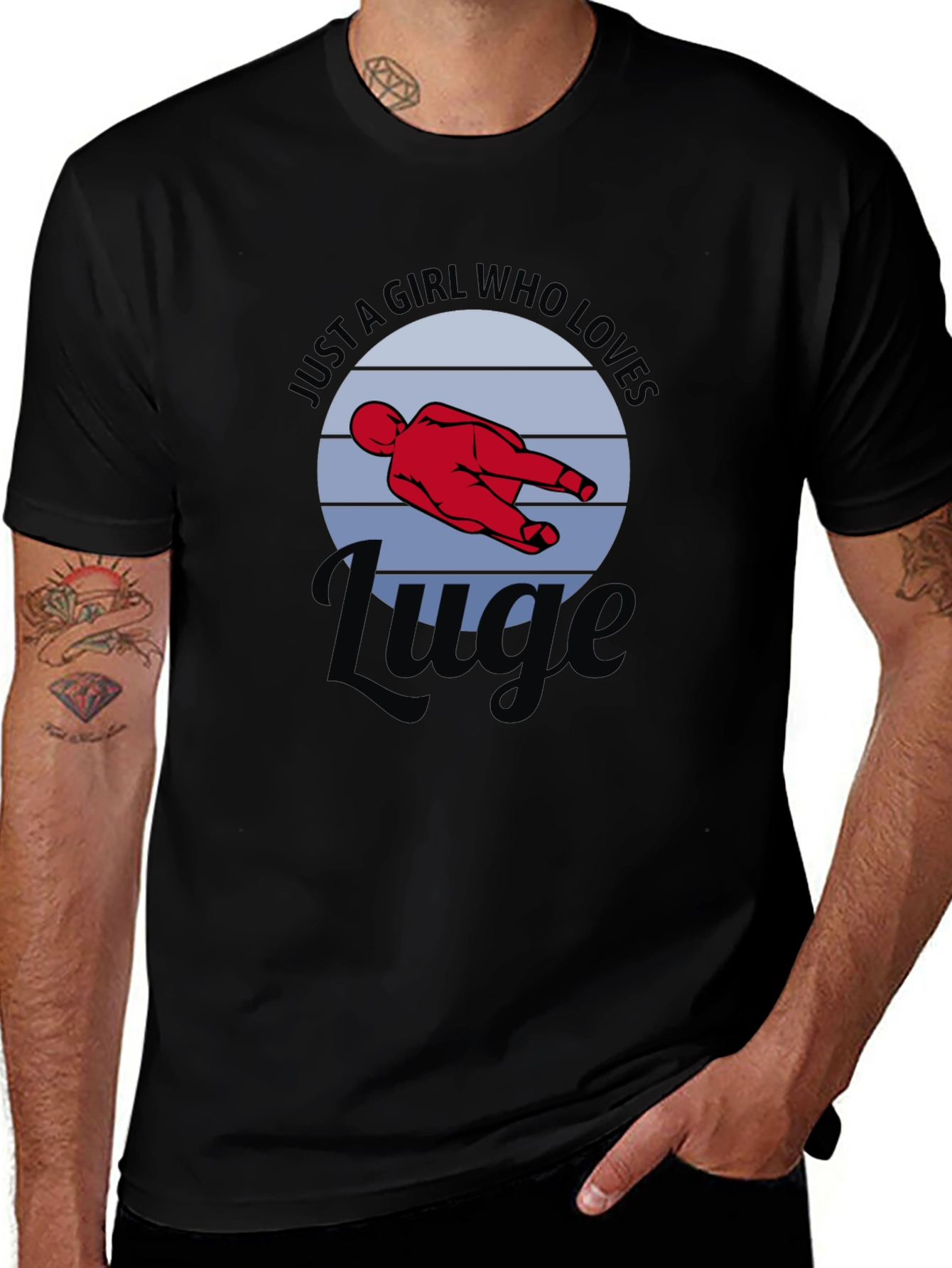 Girl Who Loves Luge Graphic Tee