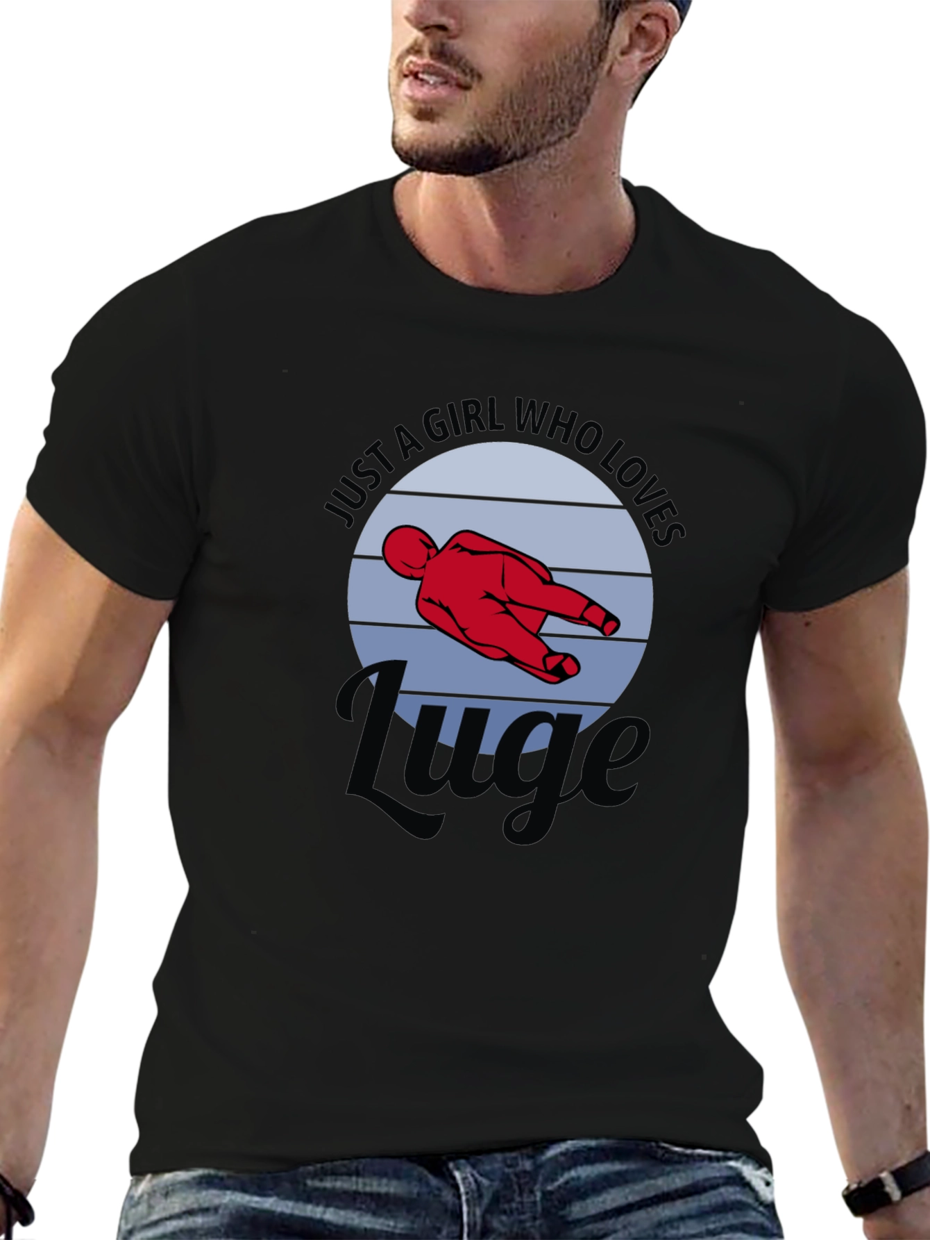 Girl Who Loves Luge Graphic Tee