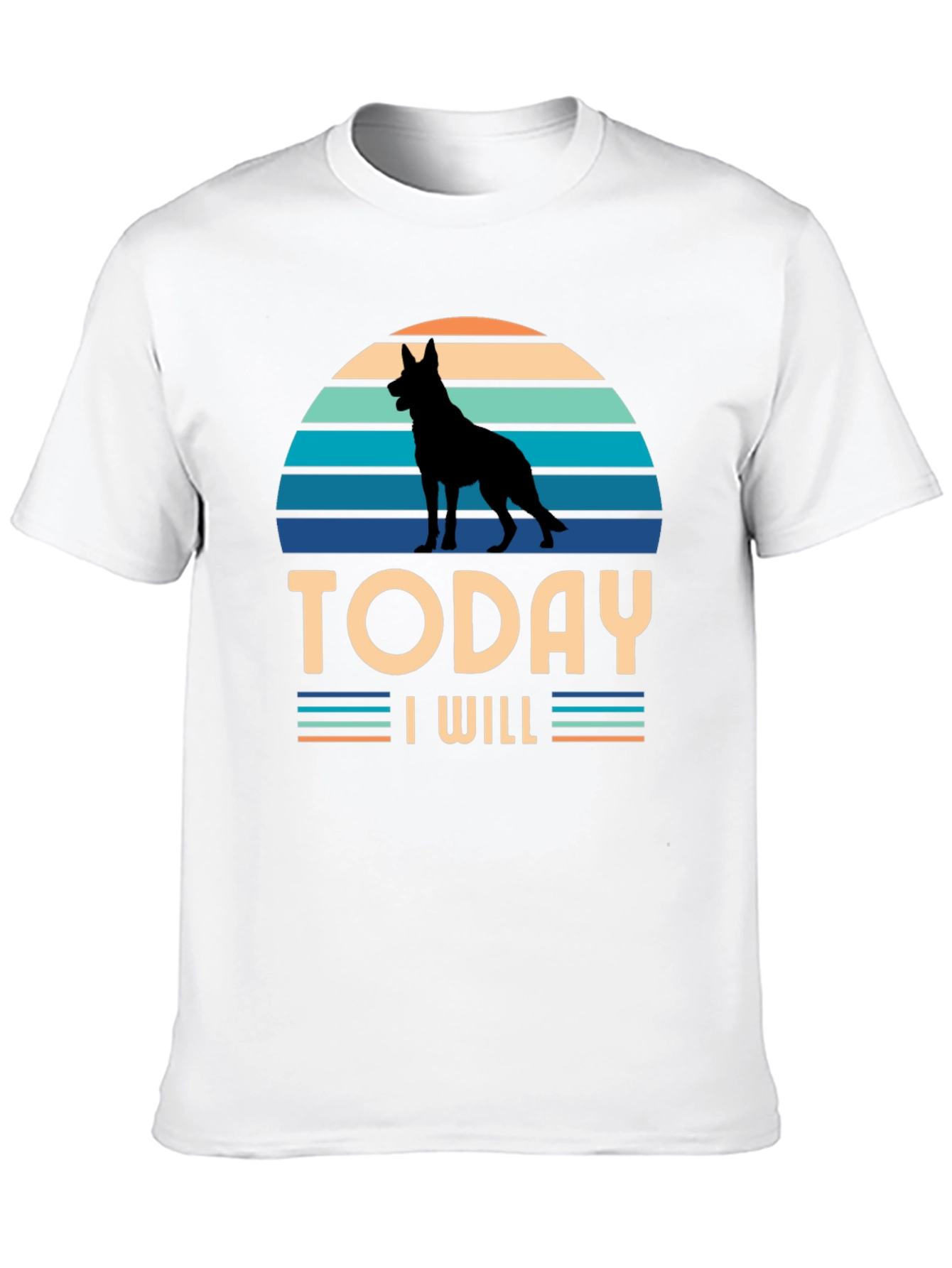 Dog Silhouette Retro T-Shirt - Today I Will