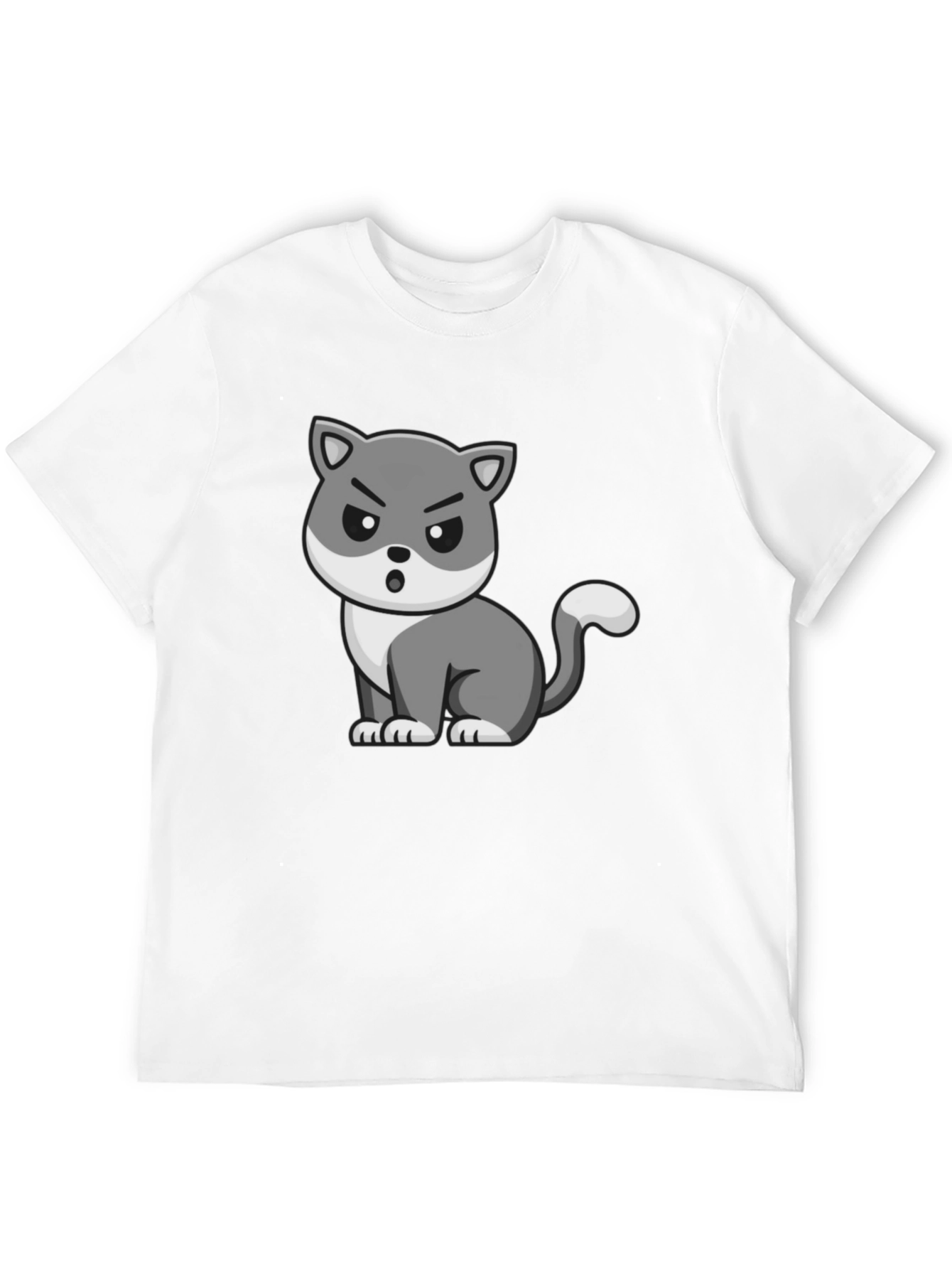 Grumpy Cat Cartoon Graphic Black T-Shirt