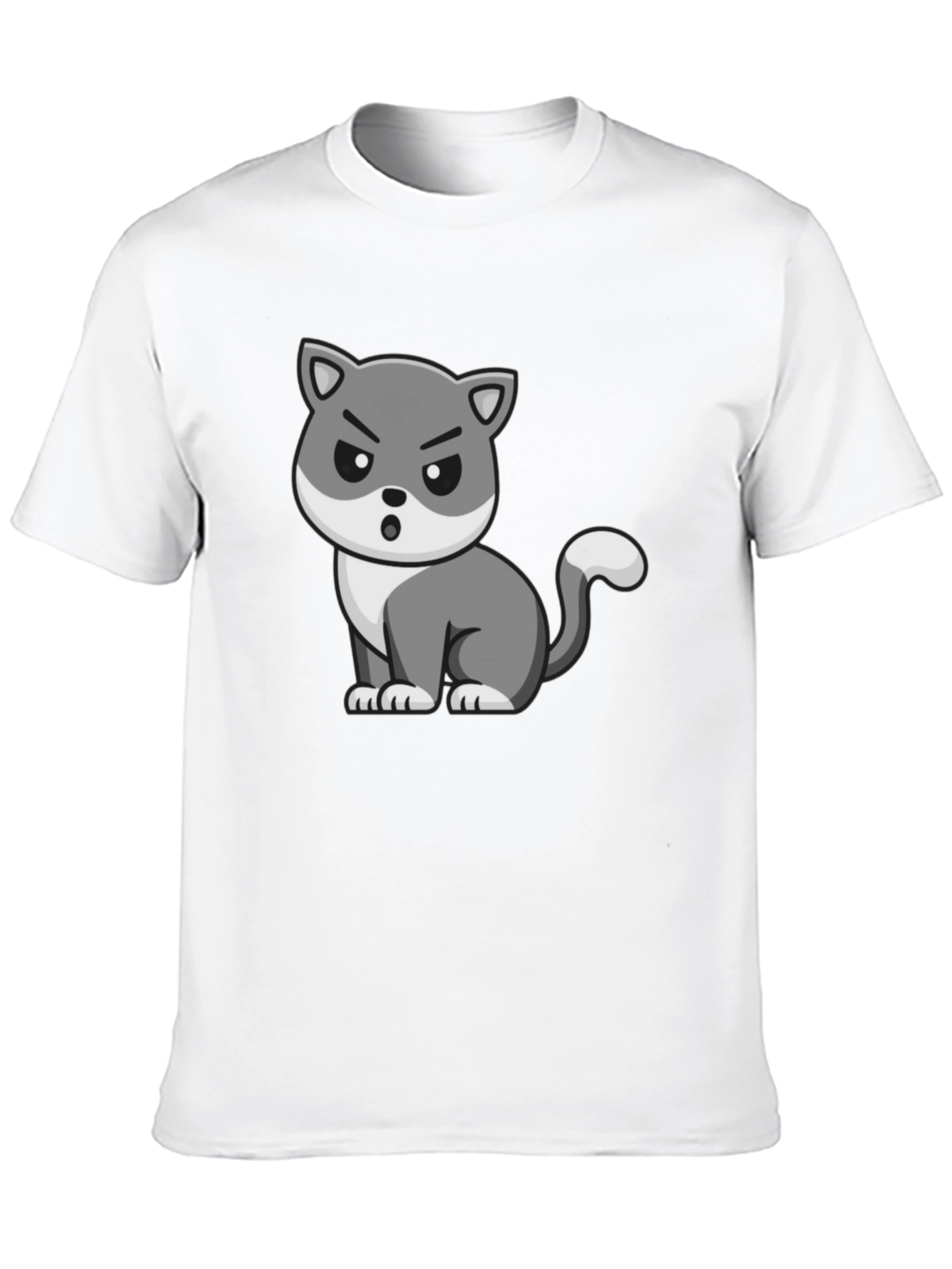 Grumpy Cat Cartoon Graphic Black T-Shirt