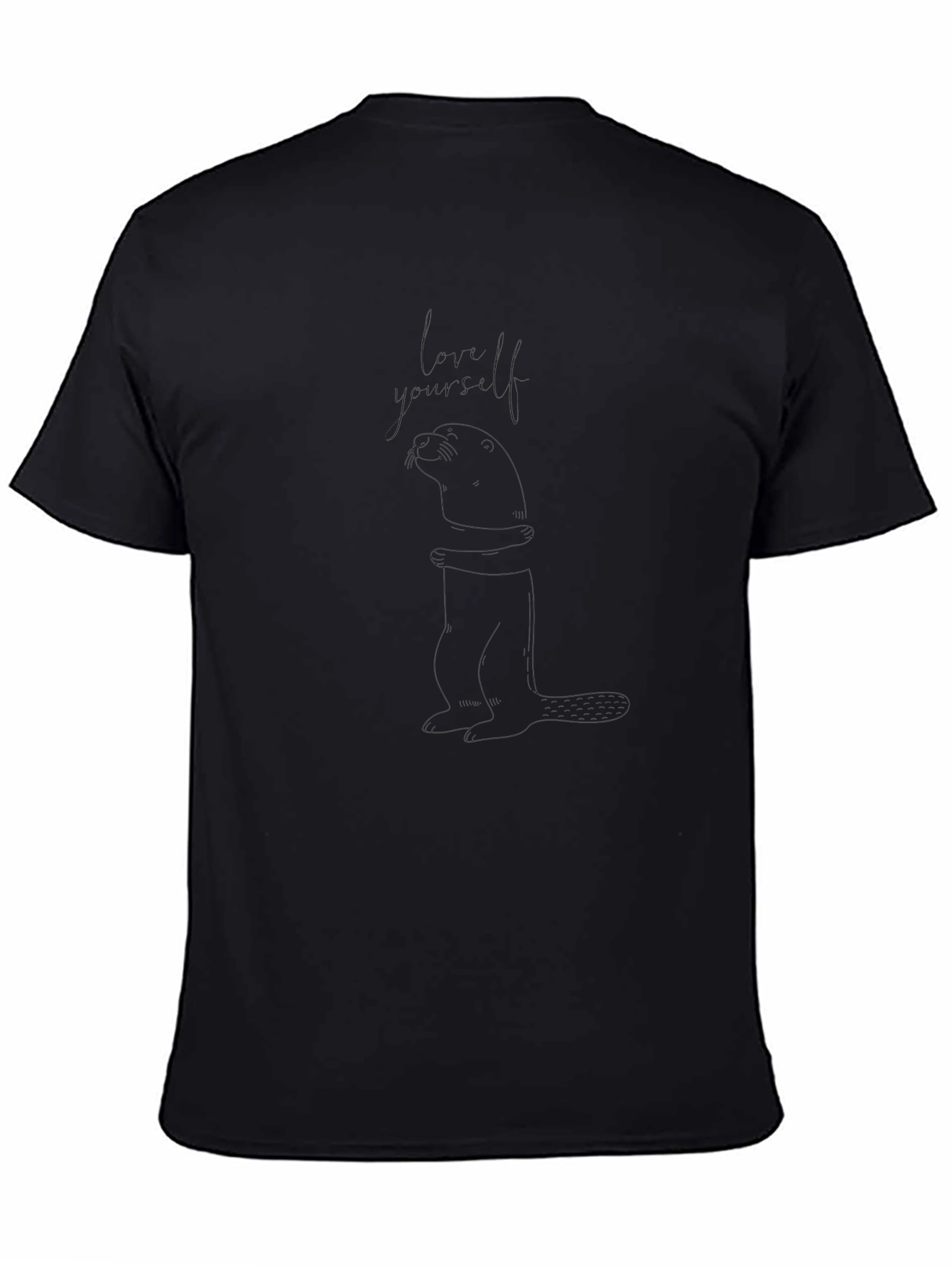 Unisex Black Graphic Tee - Otter Design