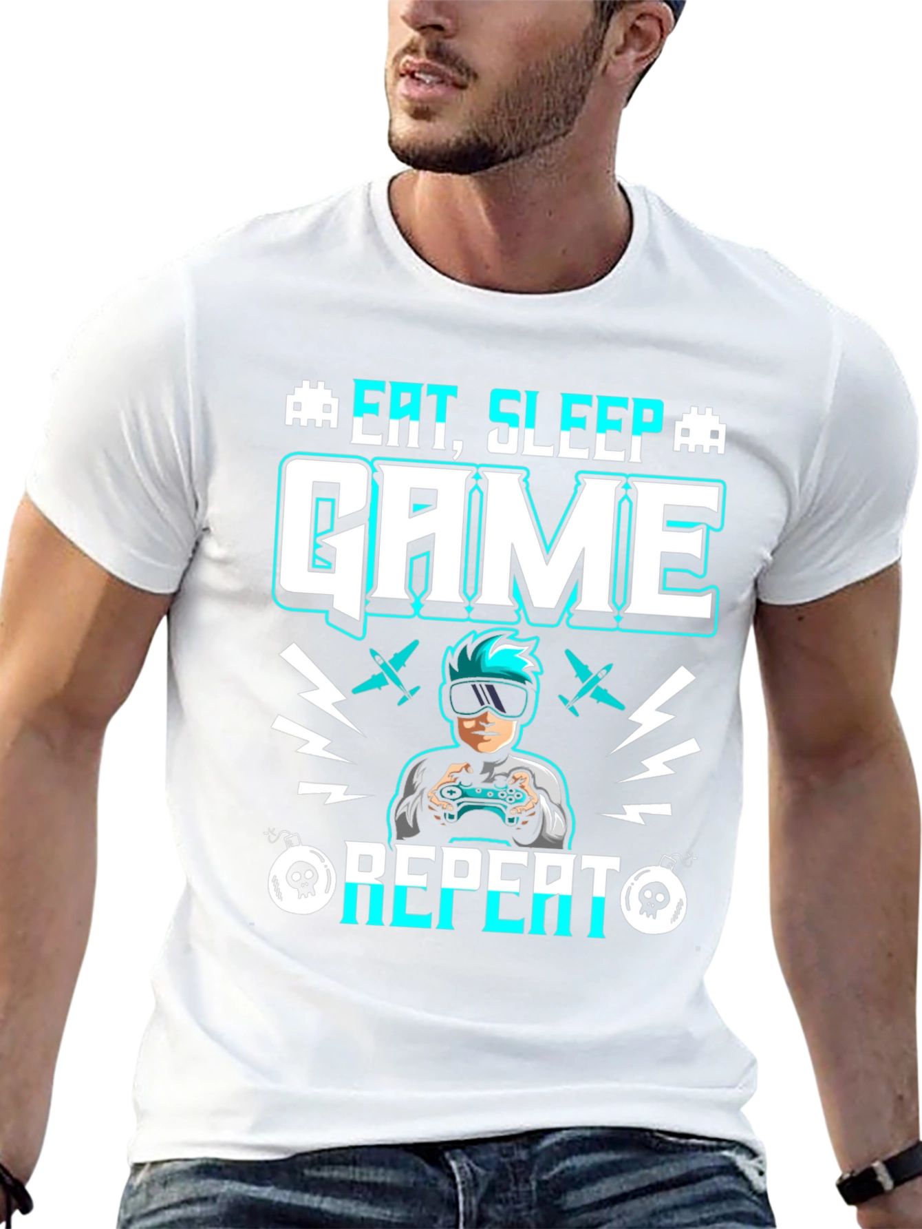 Eat Sleep Game Repeat Graphic Tee