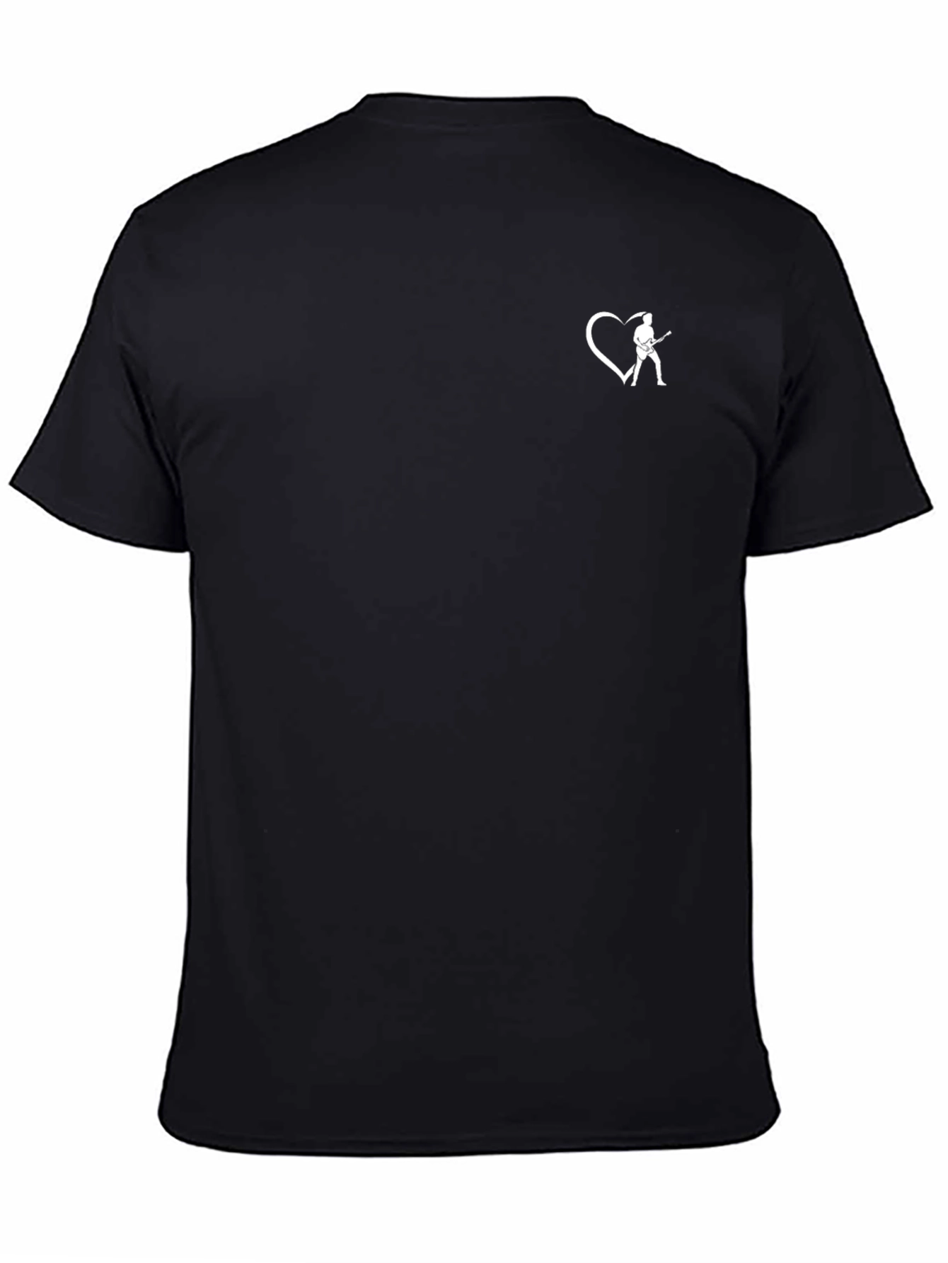 Black Guitar Heart Graphic Tee