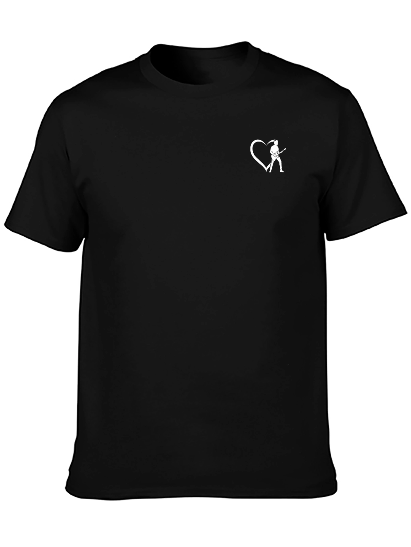 Black Guitar Heart Graphic Tee