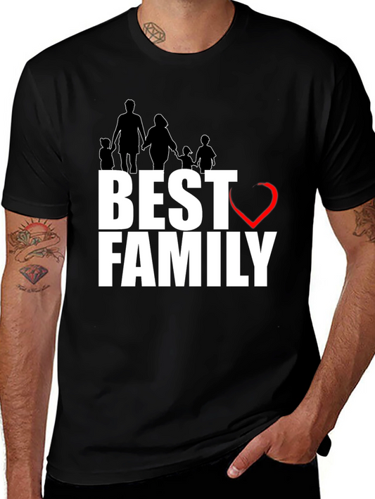 Best Family T-Shirt - Love Design Black Cotton Tee