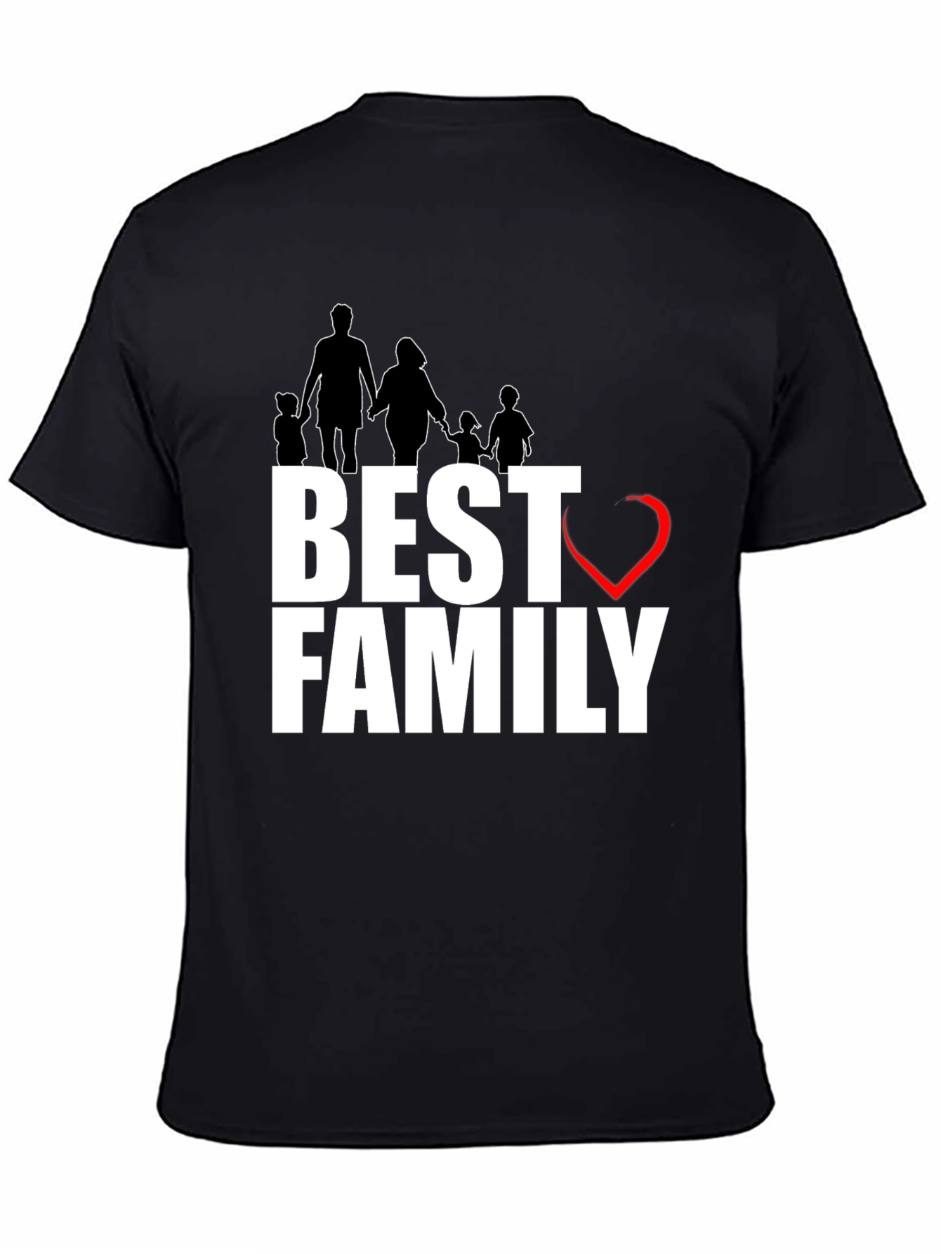 Best Family T-Shirt - Love Design Black Cotton Tee