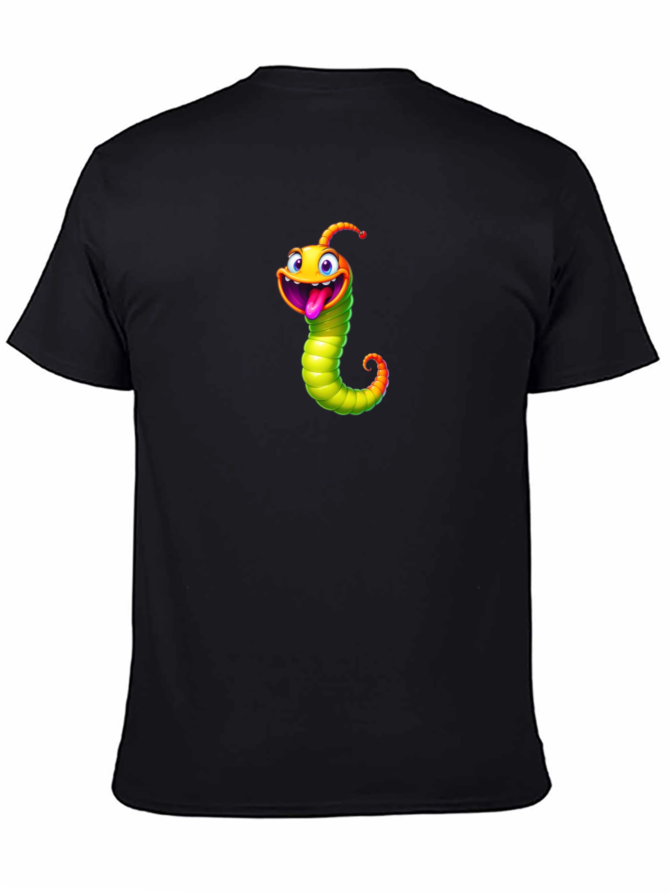 Funny Cartoon Worm Graphic T-Shirt