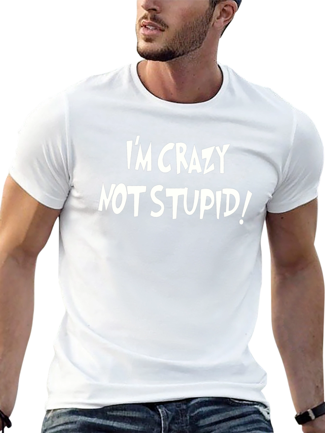 Crazy Not Stupid Graphic Tee - Black Casual Shirt
