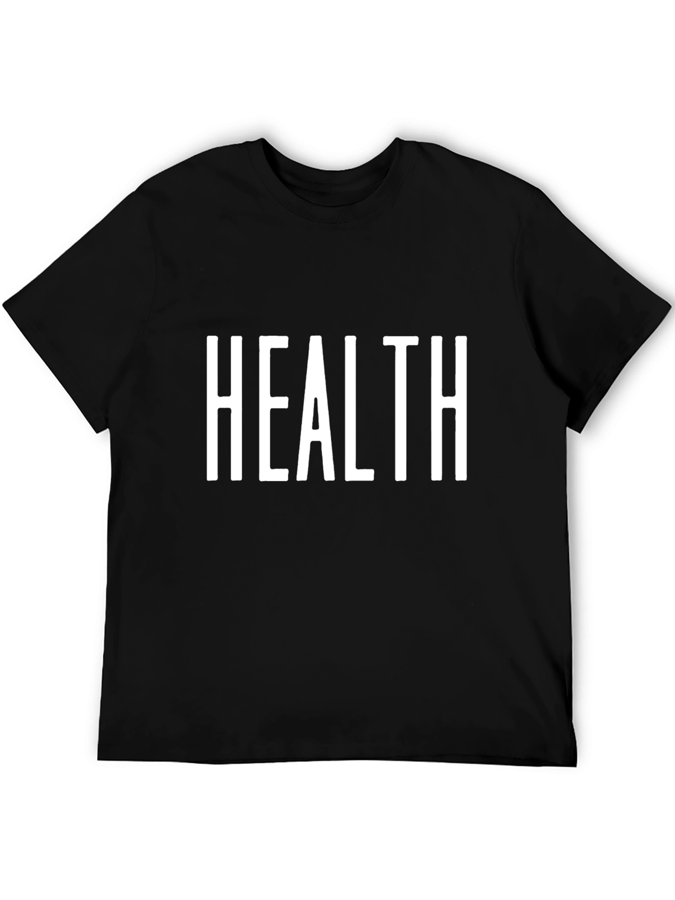 Health Graphic Tee - Mens Black Cotton Blend T-Shirt