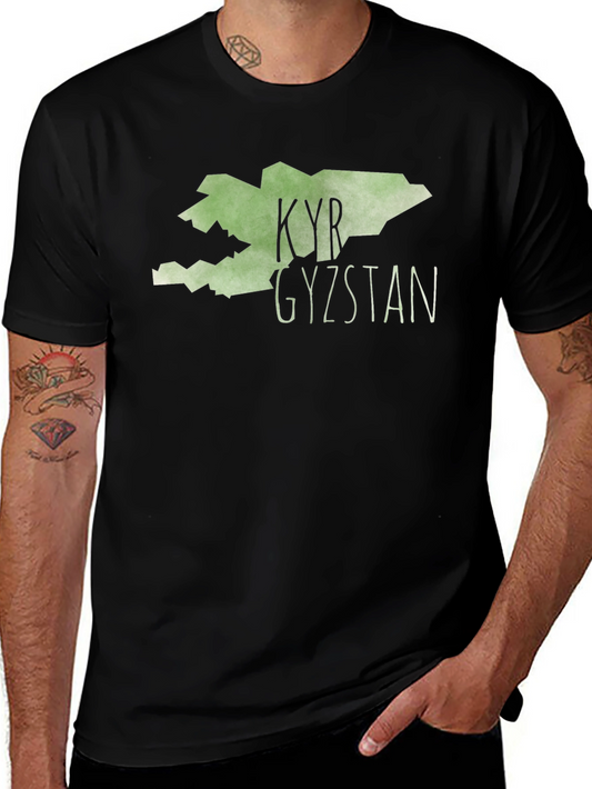 Kyrgyzstan Map T-Shirt - Black Graphic Tee