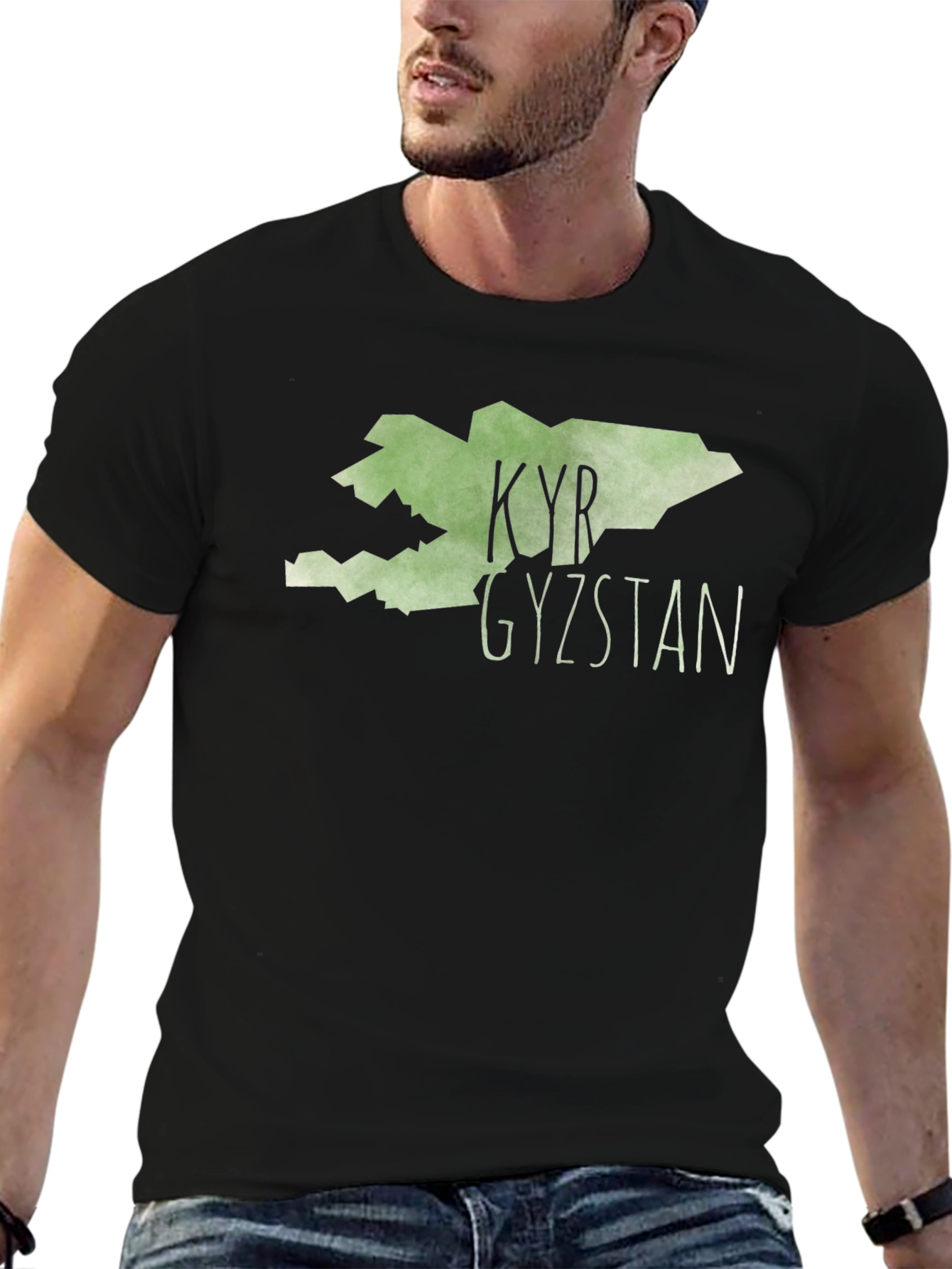 Kyrgyzstan Map T-Shirt - Black Graphic Tee