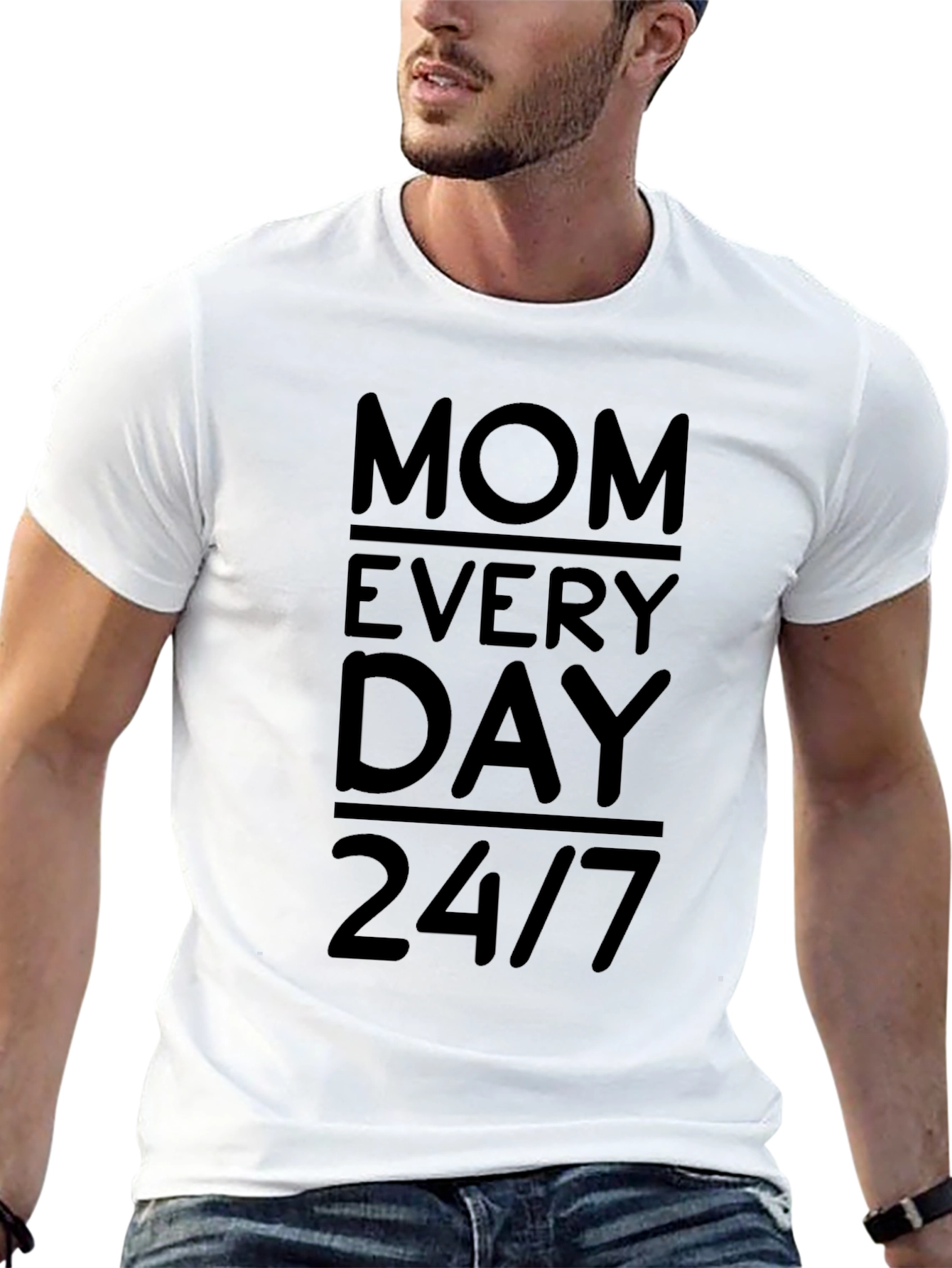 Mom Everyday 24/7 Graphic Tee - Black