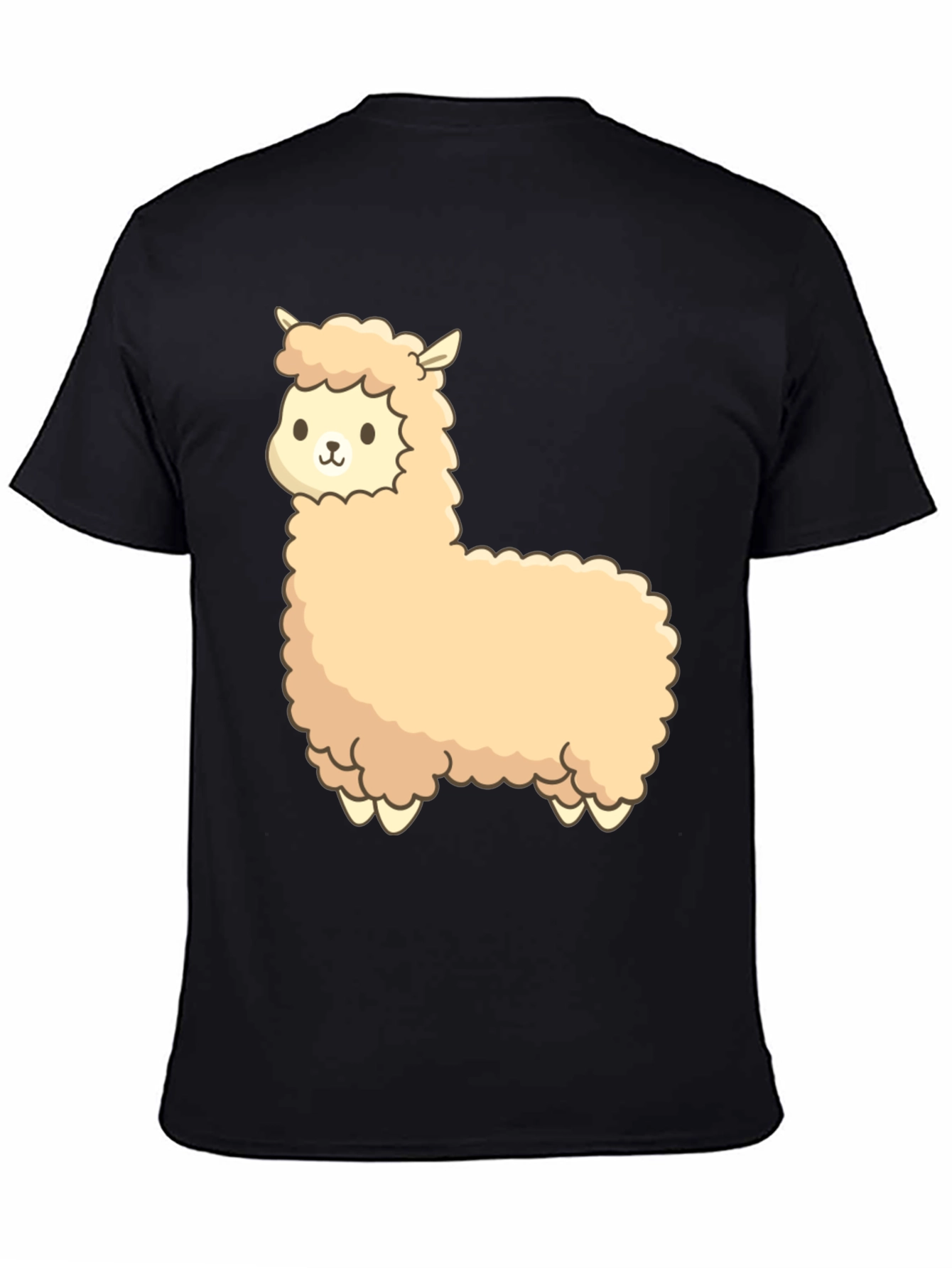 Cute Alpaca Graphic Black T-Shirt