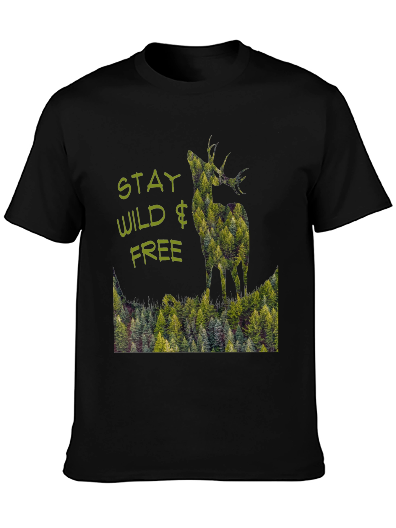 Stay Wild & Free Deer Forest Graphic Tee