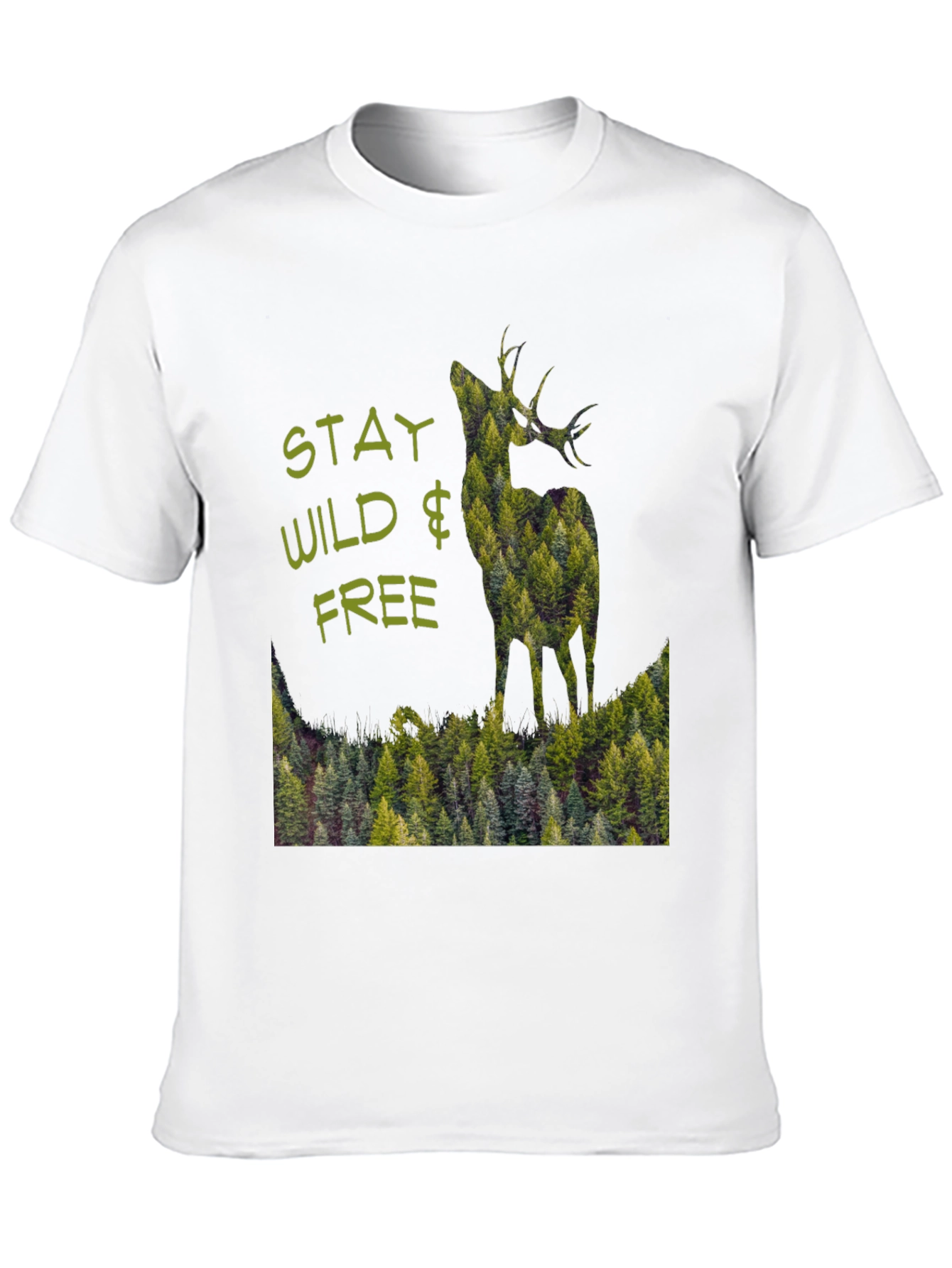 Stay Wild & Free Deer Forest Graphic Tee