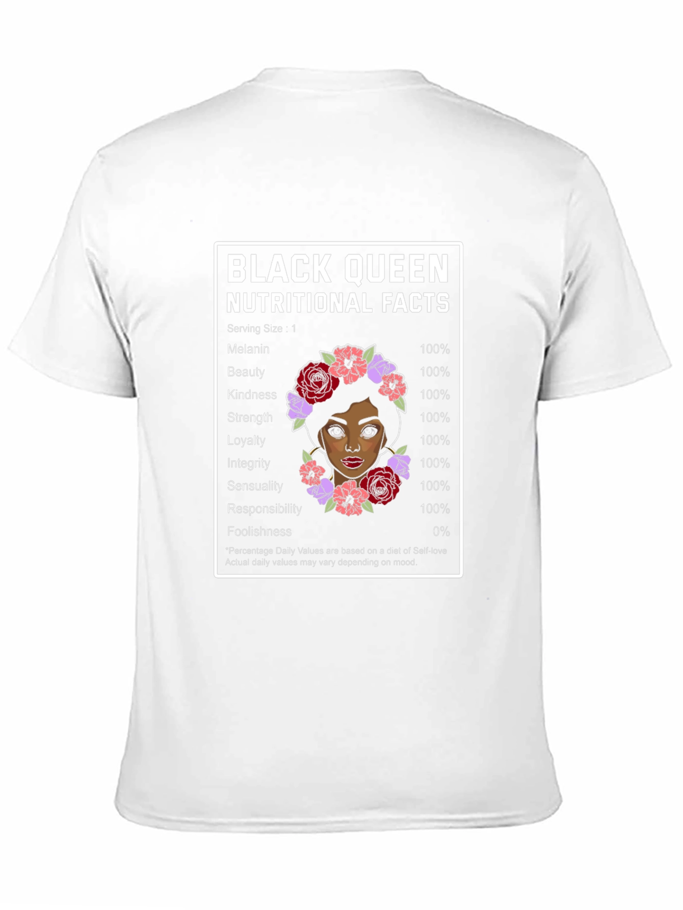 Black Queen Nutritional Facts Graphic Tee