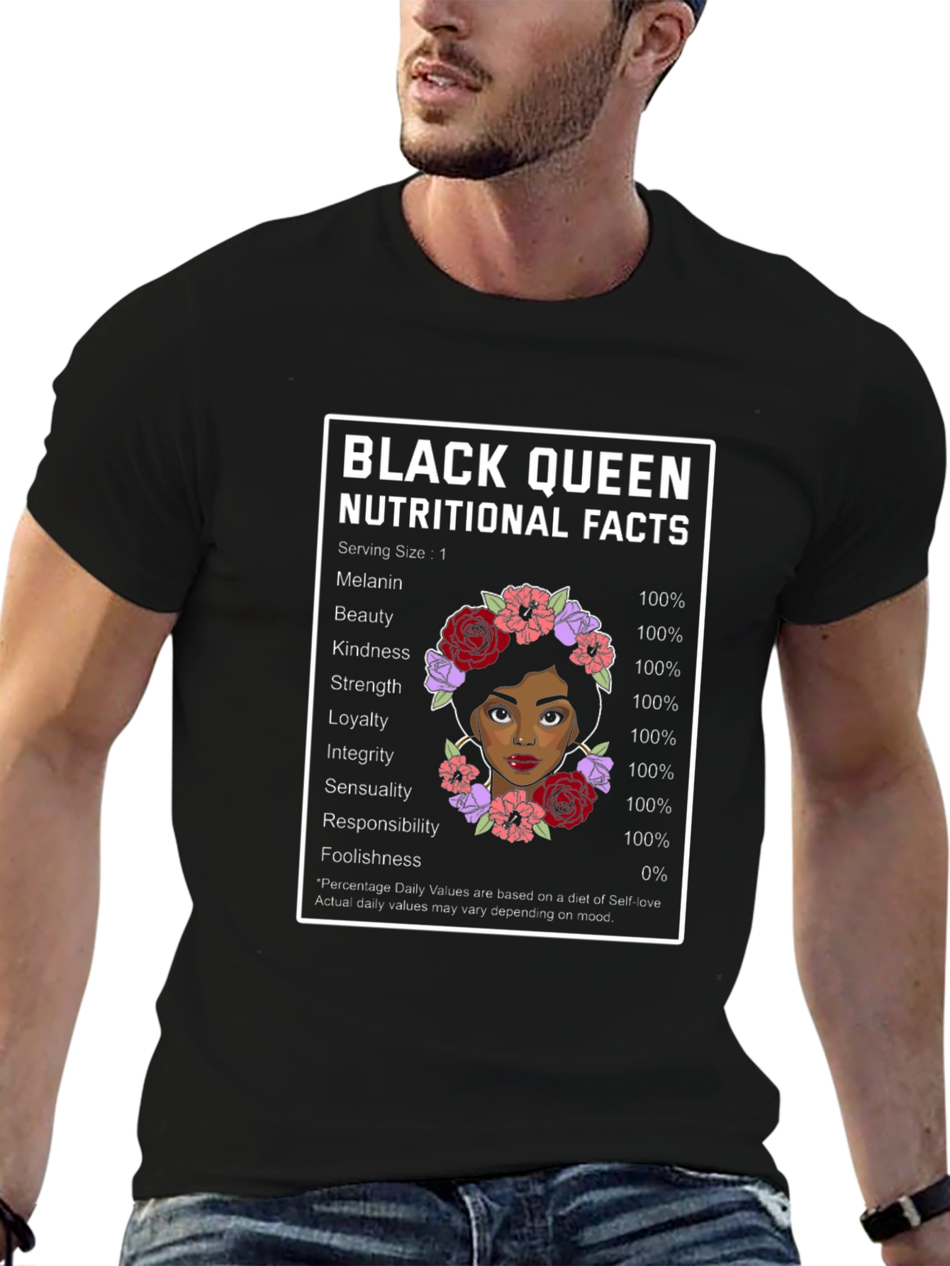 Black Queen Nutritional Facts Graphic Tee