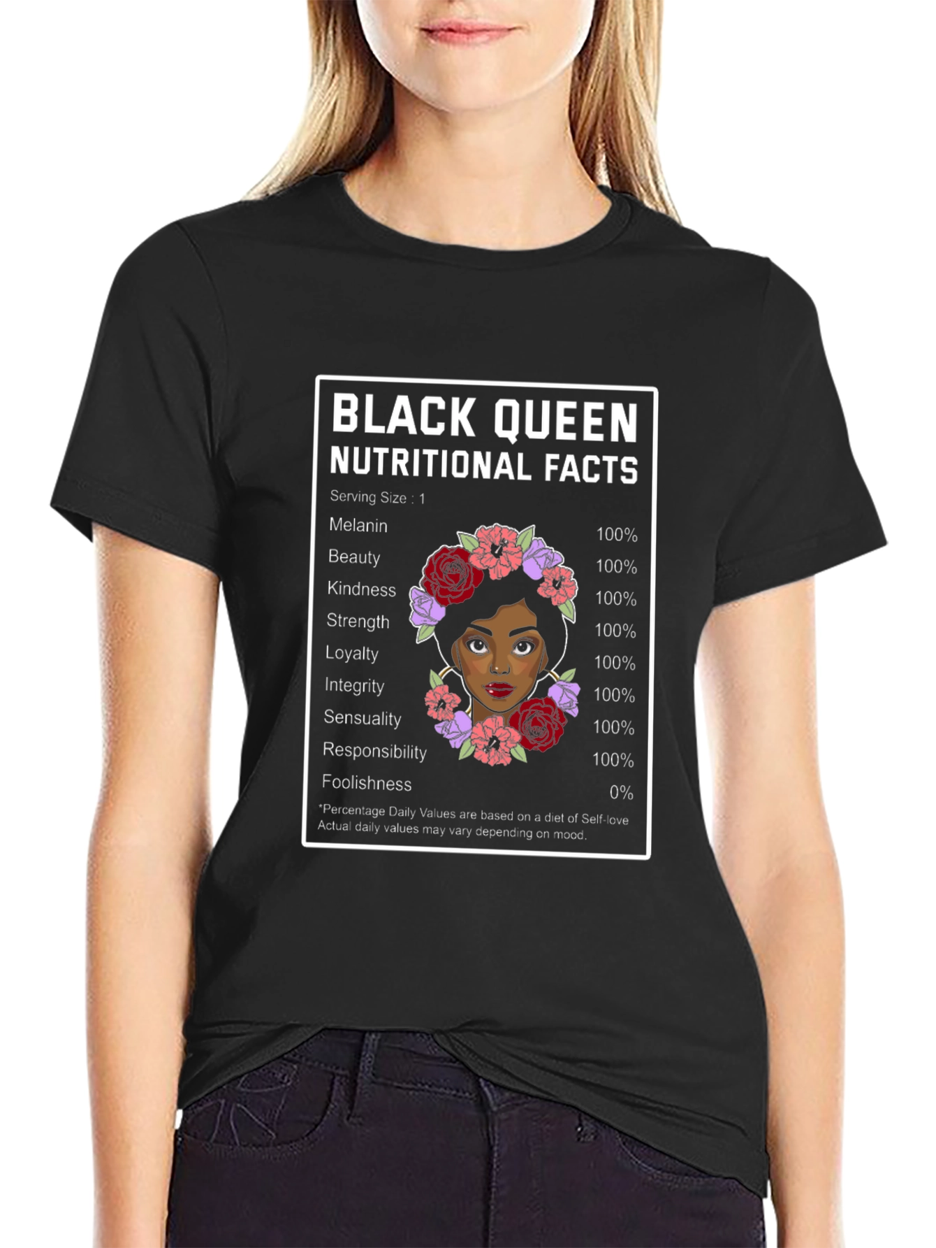 Black Queen Nutritional Facts Graphic Tee