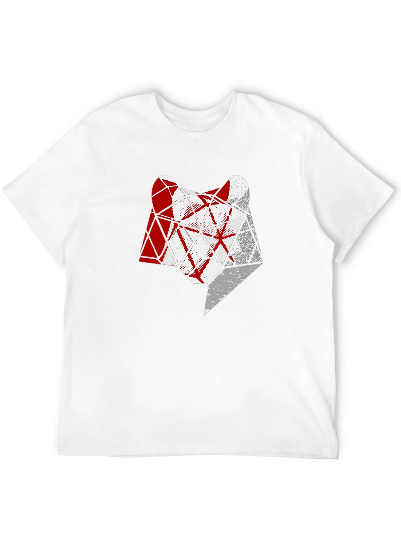 Geometric Wolf Head T-Shirt - Modern Graphic Tee