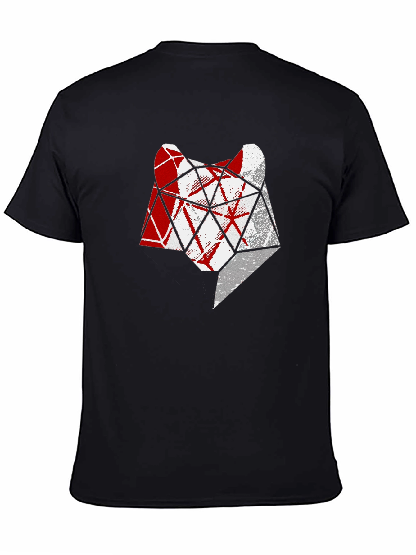 Geometric Wolf Head T-Shirt - Modern Graphic Tee