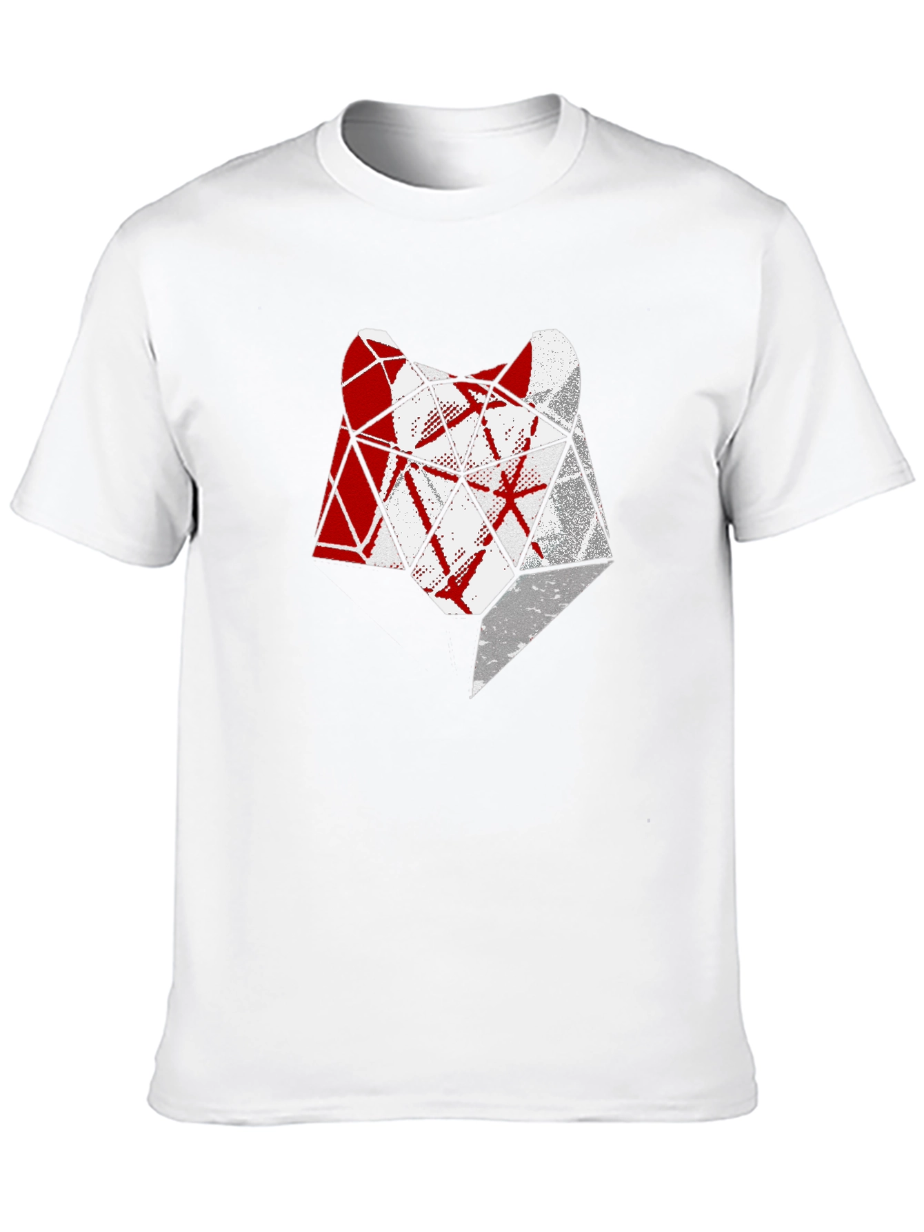 Geometric Wolf Head T-Shirt - Modern Graphic Tee