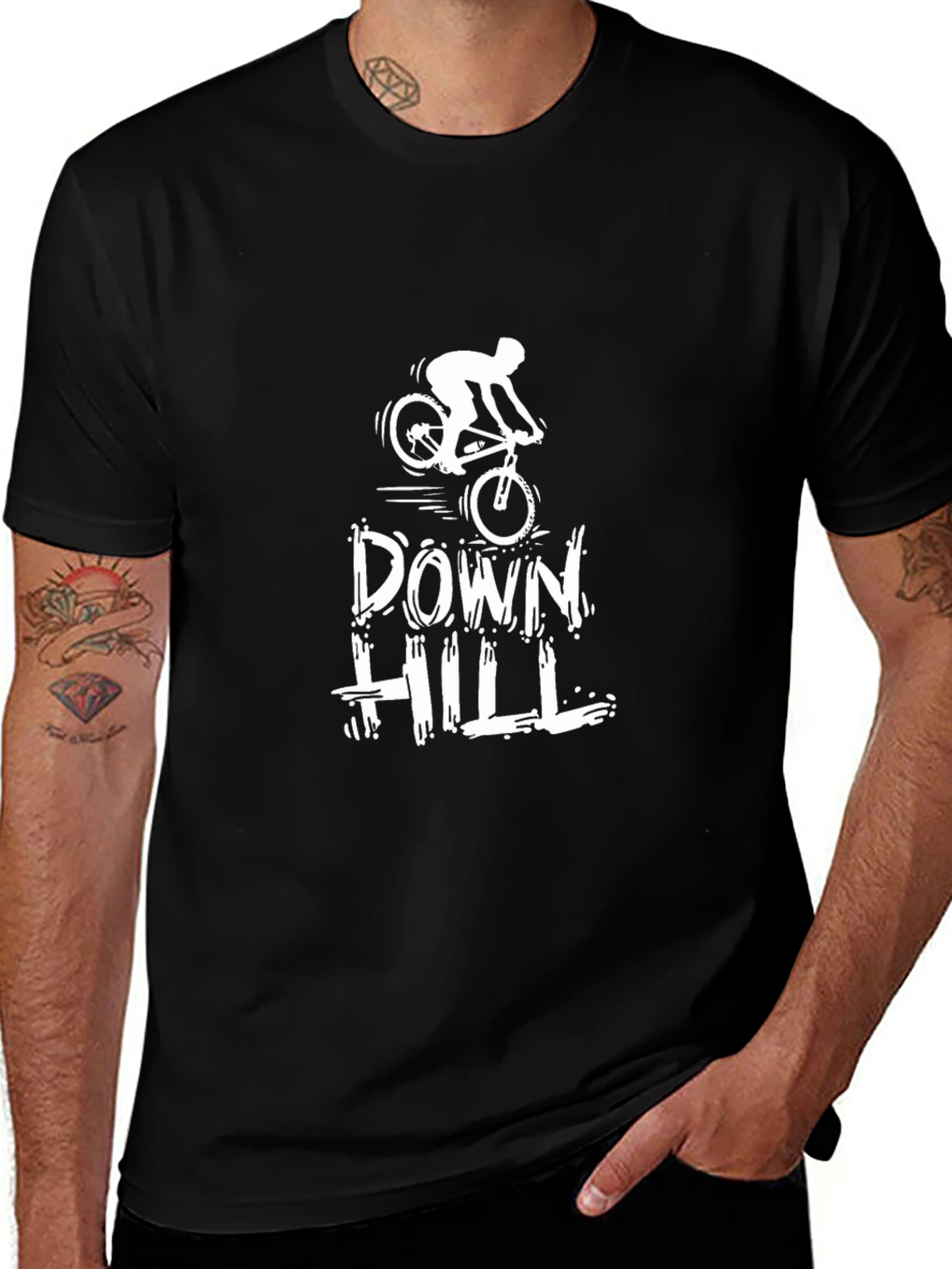Downhill Biking Black T-Shirt