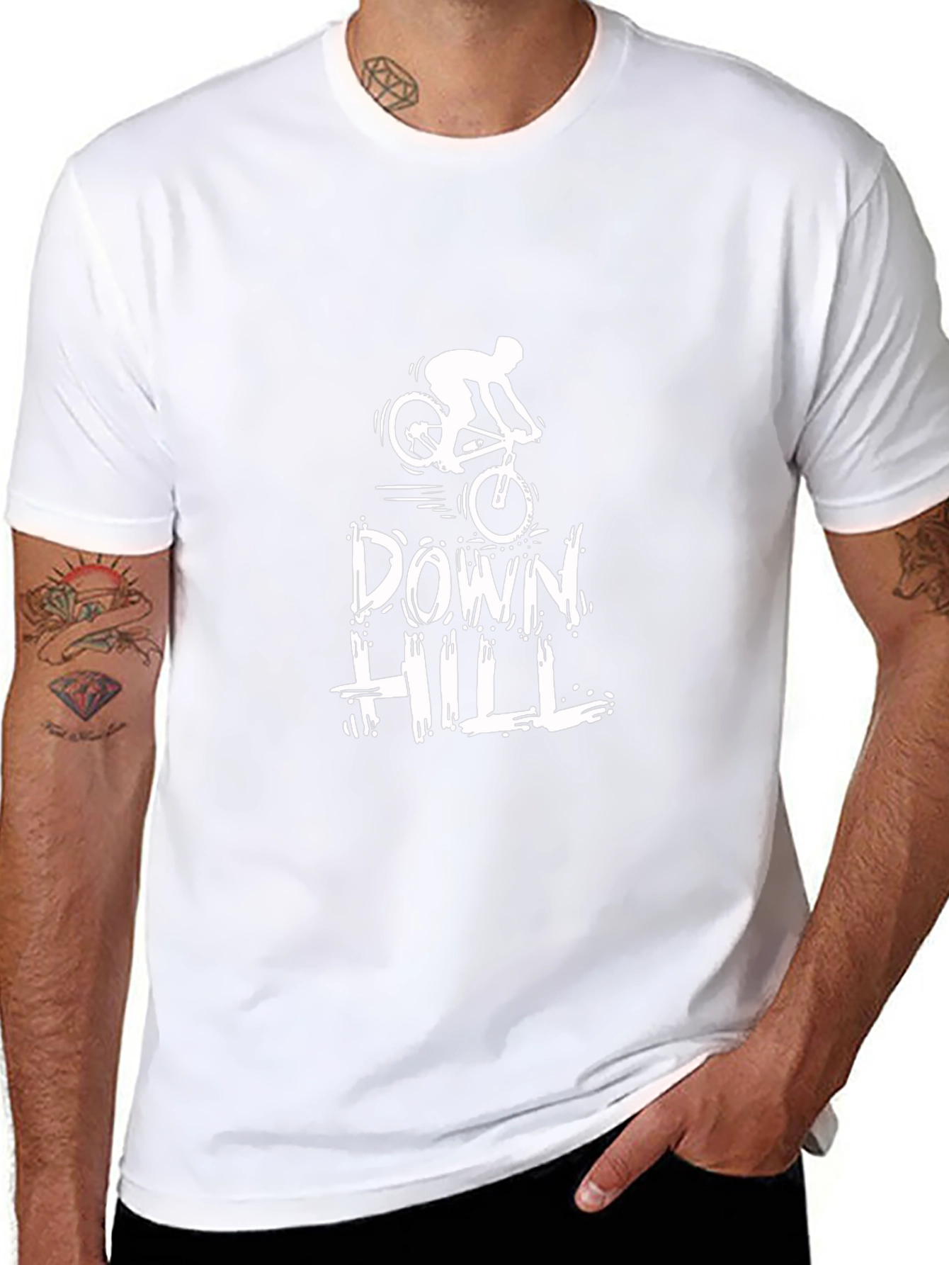 Downhill Biking Black T-Shirt