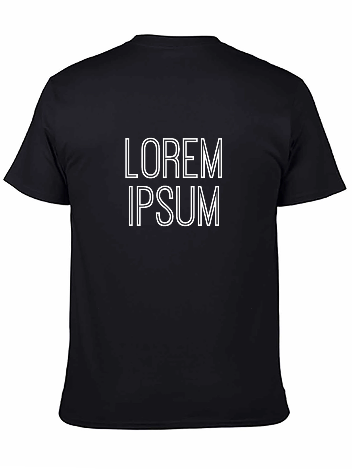 Classic Black T-Shirt with White Lorem Ipsum Design