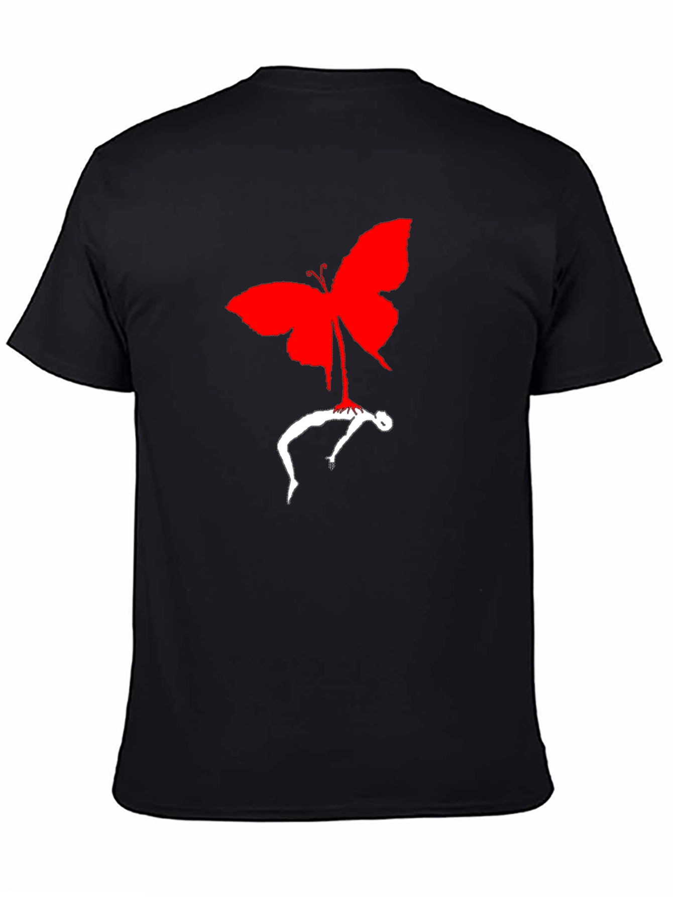 Butterfly Silhouette Graphic Tee - Black