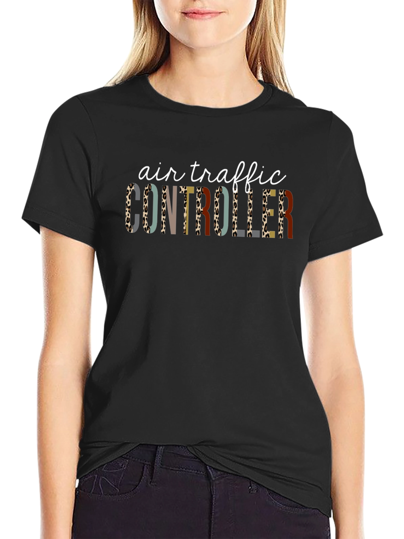 Air Traffic Controller Leopard Print T-Shirt